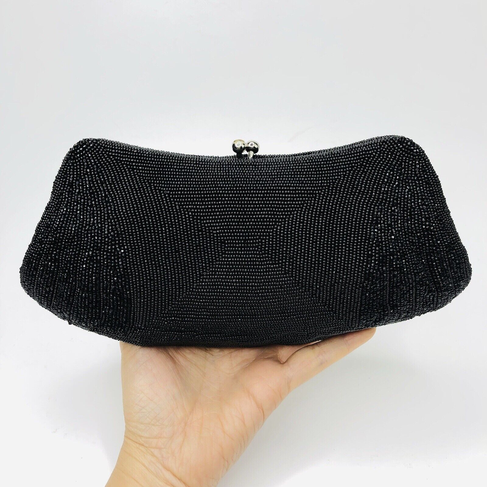 Other Vtg 60s Dormar Black Clutch Micro Beaded Belgium Crystal Size ONE SIZE - 1 Thumbnail
