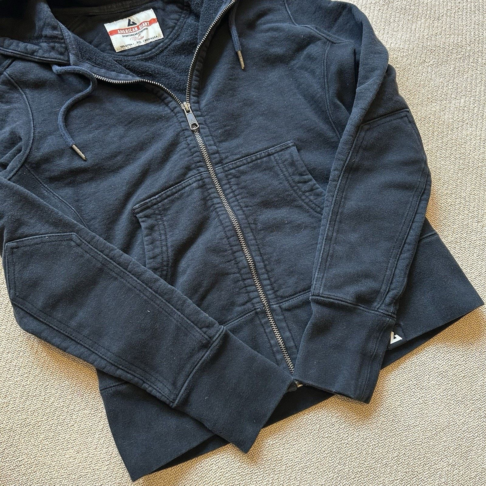 American Giant Heavyweight Black Elbow Patch Full Zip Hoodie XS Size XS / US 0-2 / IT 36-38 - 4 Thumbnail