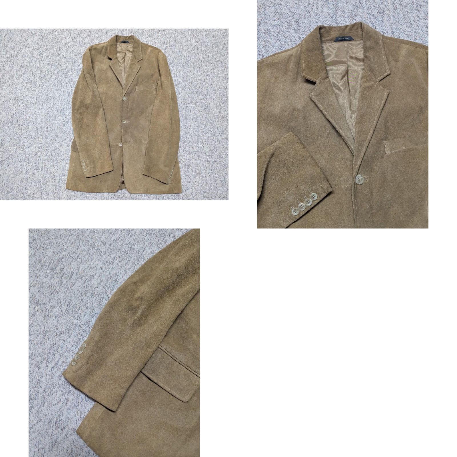 Banana Republic VINTAGE Banana Republic leather COWHIDE blazer jacket Blazer Mens 42L Brown Cowhide Leather 42L 90s event Size 42R - 8 Thumbnail