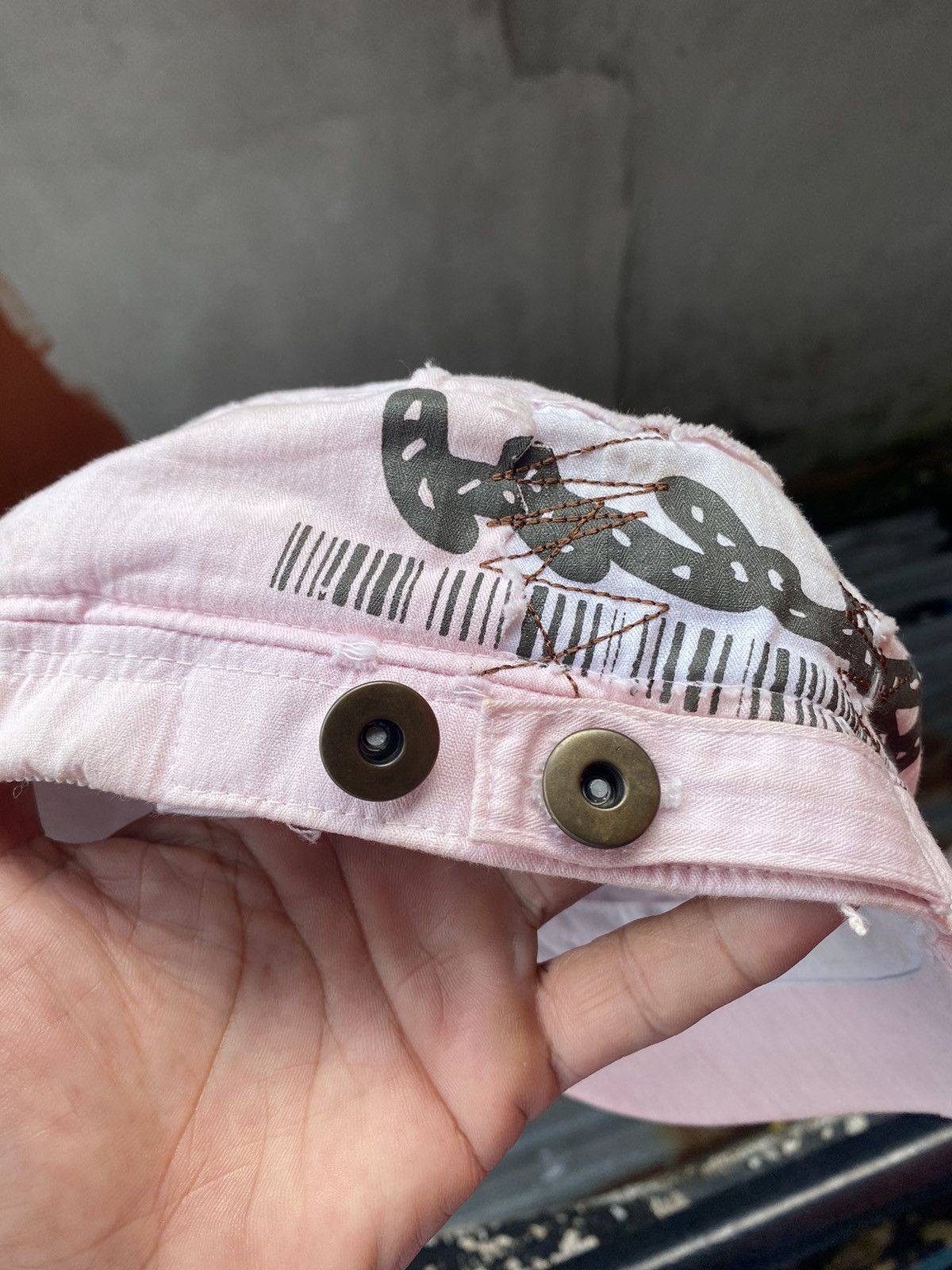 If Six Was Nine × Japanese Brand × Le Grande Bleu (L.G.B.) Skull distressed patrol cap Size ONE SIZE - 8 Thumbnail