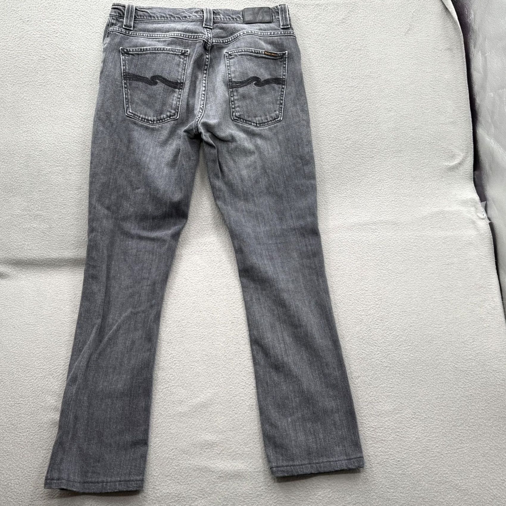 Nudie Jeans Nudie Jeans Co Grim Tim Jeans Mens 33x32 Gray Slim Straight Casual Pants Size US 33 - 2 Thumbnail