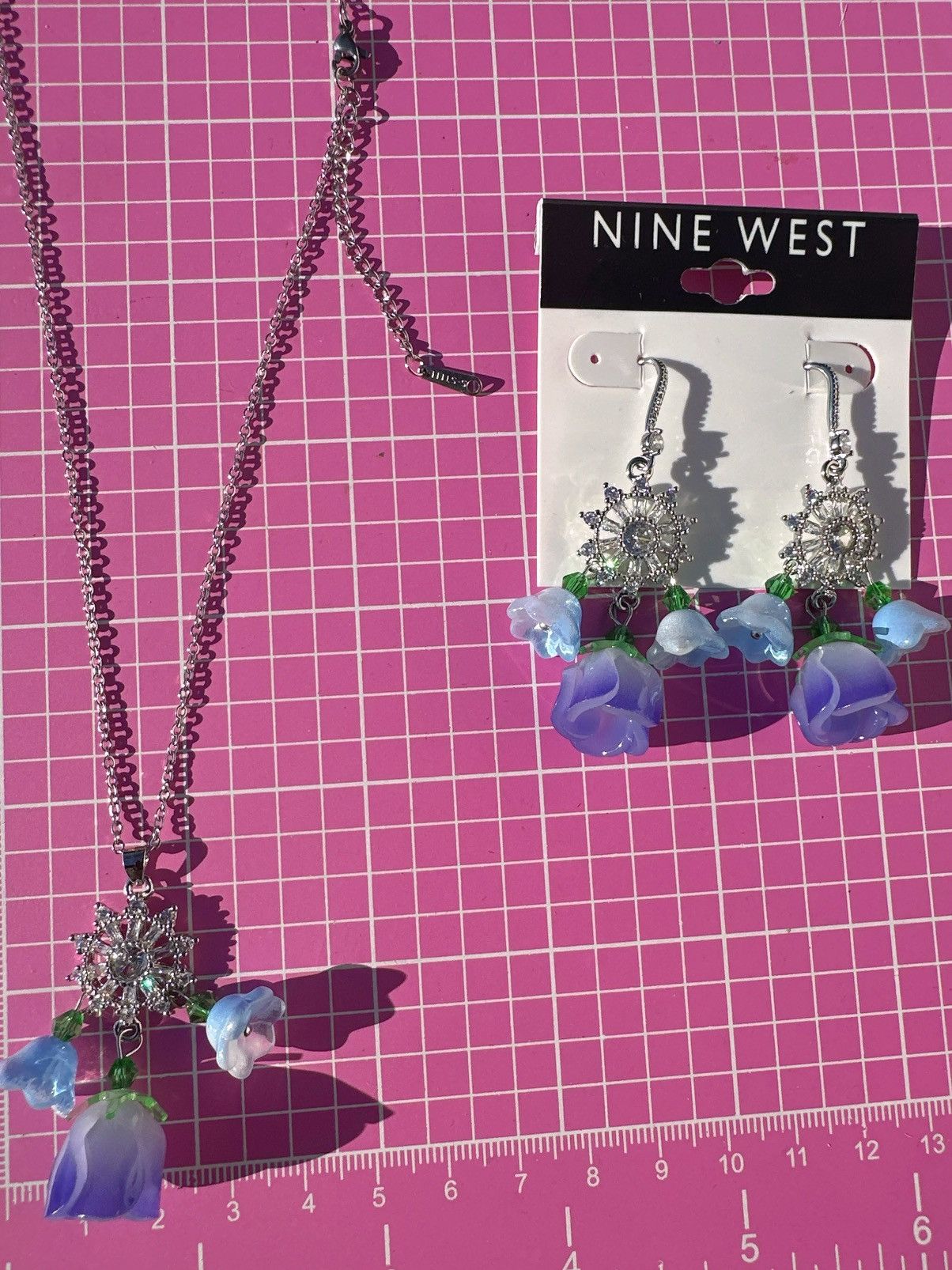 Nine West Nine West 2pc set necklace + earring blue gradient Morning G Size ONE SIZE - 3 Thumbnail