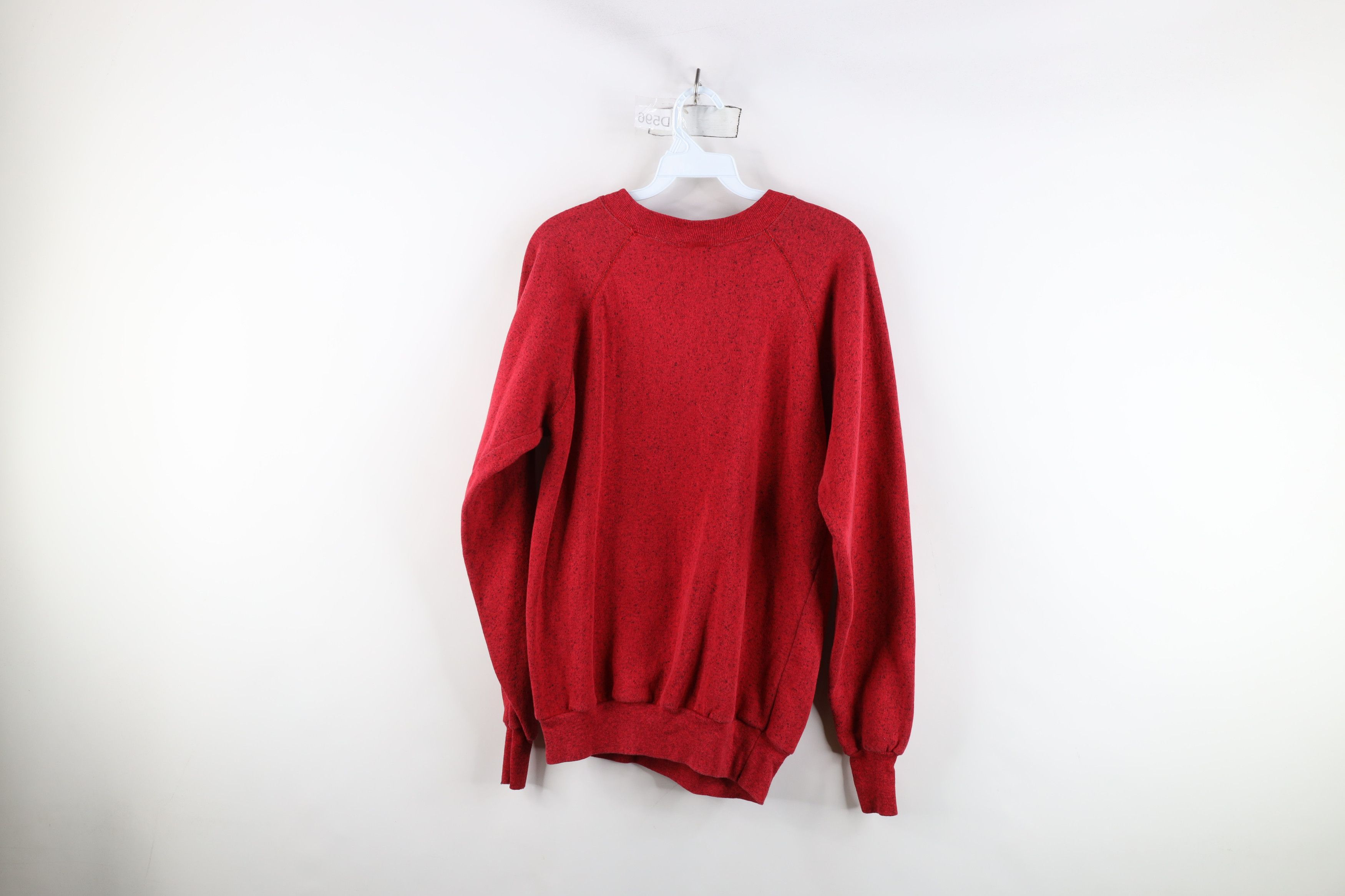 Vintage Vintage 90s Streetwear Speckled Raglan Sweatshirt Red USA Size XL / US 12-14 / IT 48-50 - 8 Thumbnail