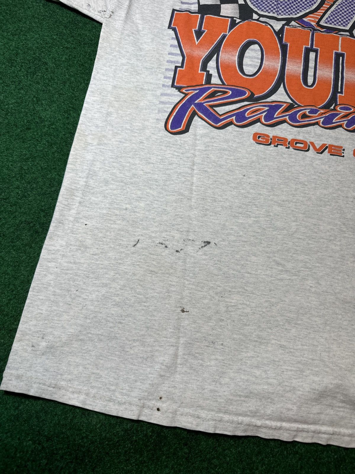 Fruit Of The Loom × NASCAR × Vintage Vintage Steve Young #67 Racing Grove City Distressed T Shirt Size US L / EU 52-54 / 3 - 11 Thumbnail