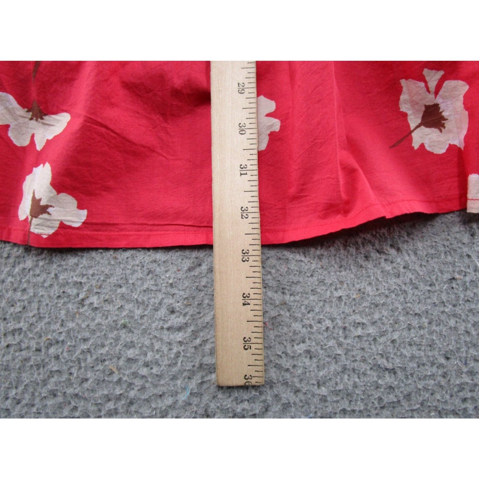 Vintage Universal Thread Shirt Dress Womens XL Red Floral V-Neck Pullover Midi Size XL / US 12-14 / IT 48-50 - 7 Thumbnail