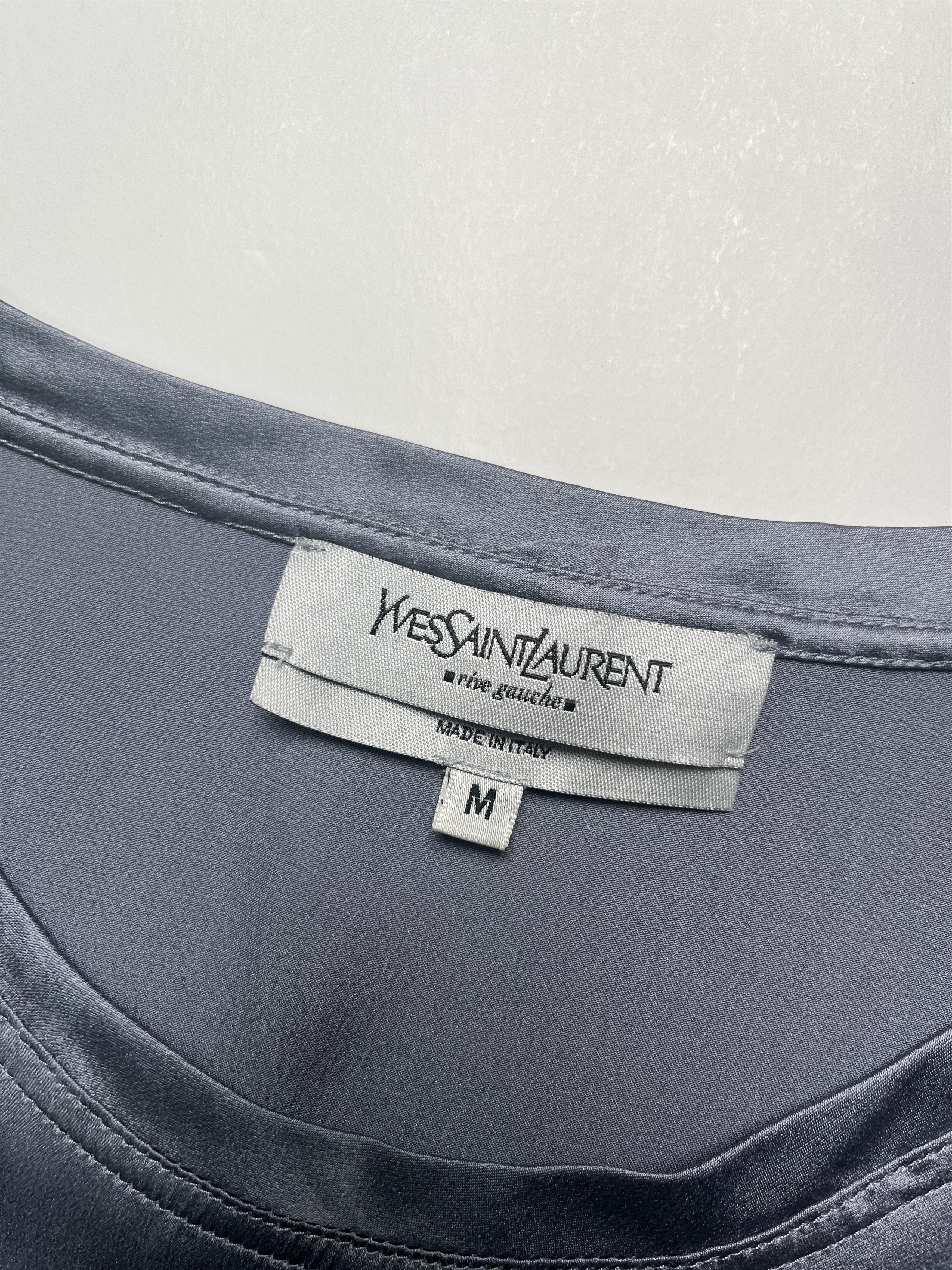 Yves Saint Laurent Yves Saint Laurent Silver Blue Round Neck Top Size M / US 6-8 / IT 42-44 - 3 Thumbnail