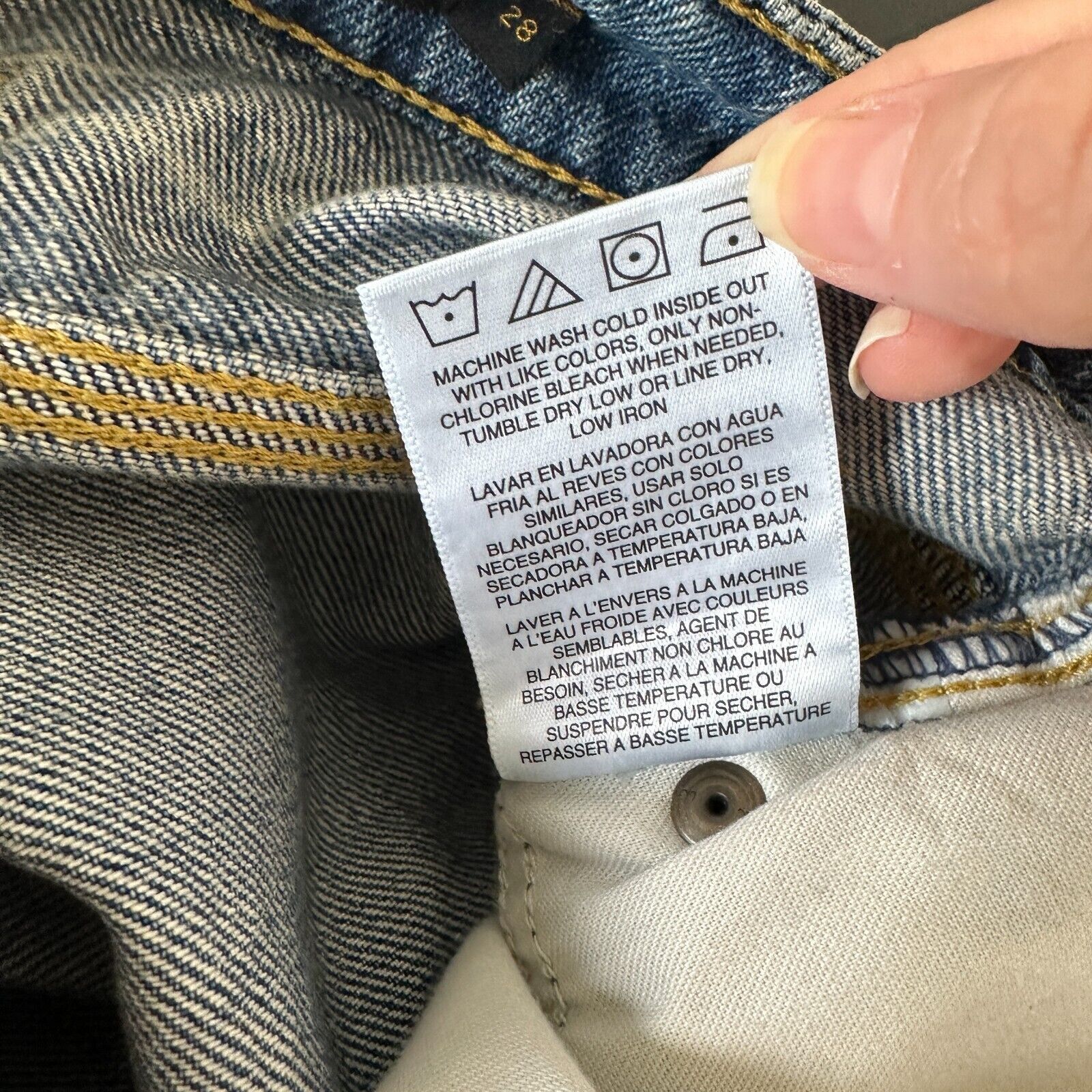 Lee NWT Lee Medium Blue High Rise Stovepipe Distressed Jeans 28 Size 28" / US 6 / IT 42 - 11 Thumbnail