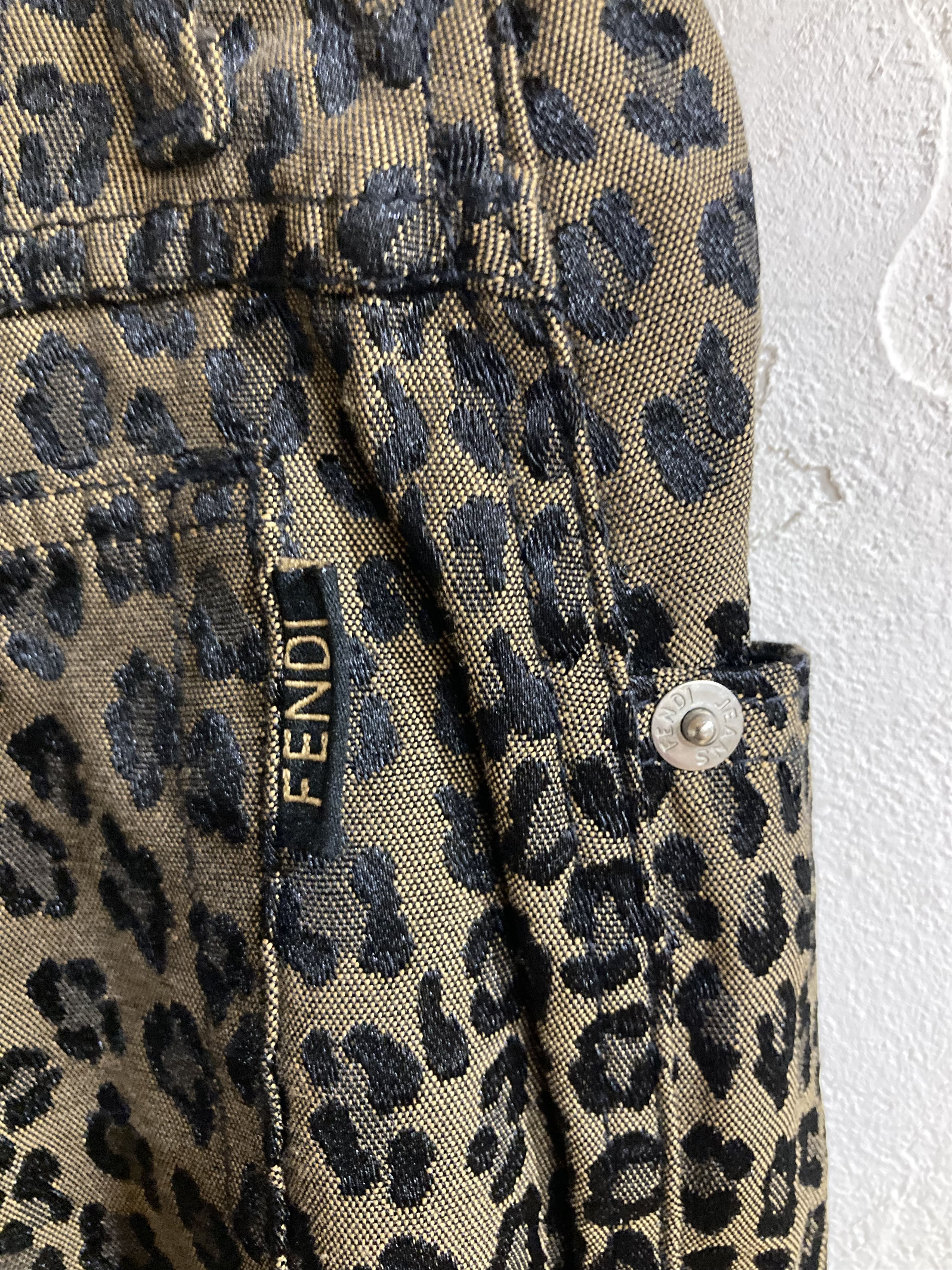Fendi VINTAGE FENDI PANTS JEANS LEOPARD PRINT MONOGRAM Size 32" / US 10 / IT 46 - 6 Thumbnail
