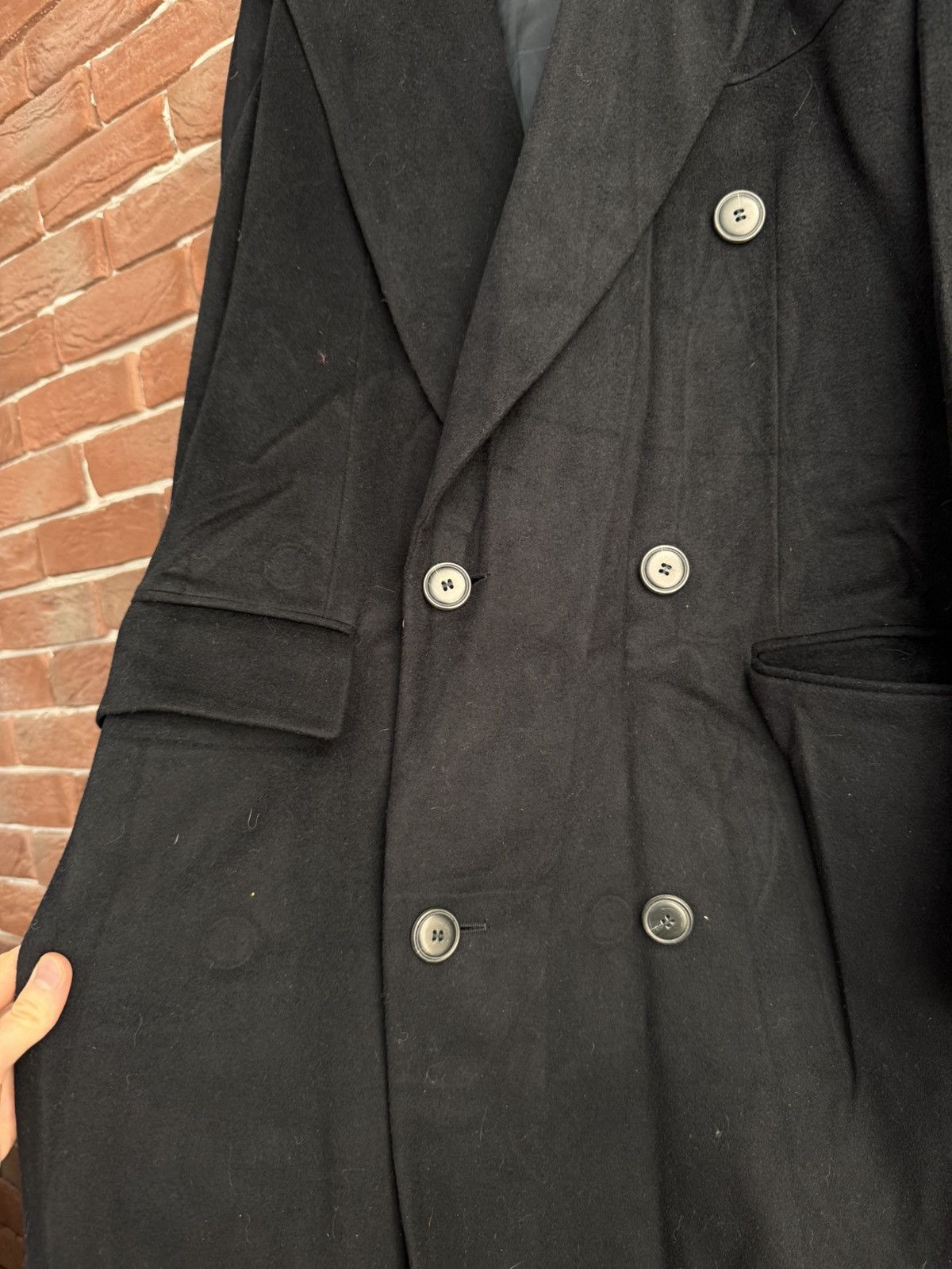 Hugo Boss Vintage HUGO BOSS Wool Over Coat Loro Piana Fabric L Black Size US L / EU 52-54 / 3 - 5 Thumbnail