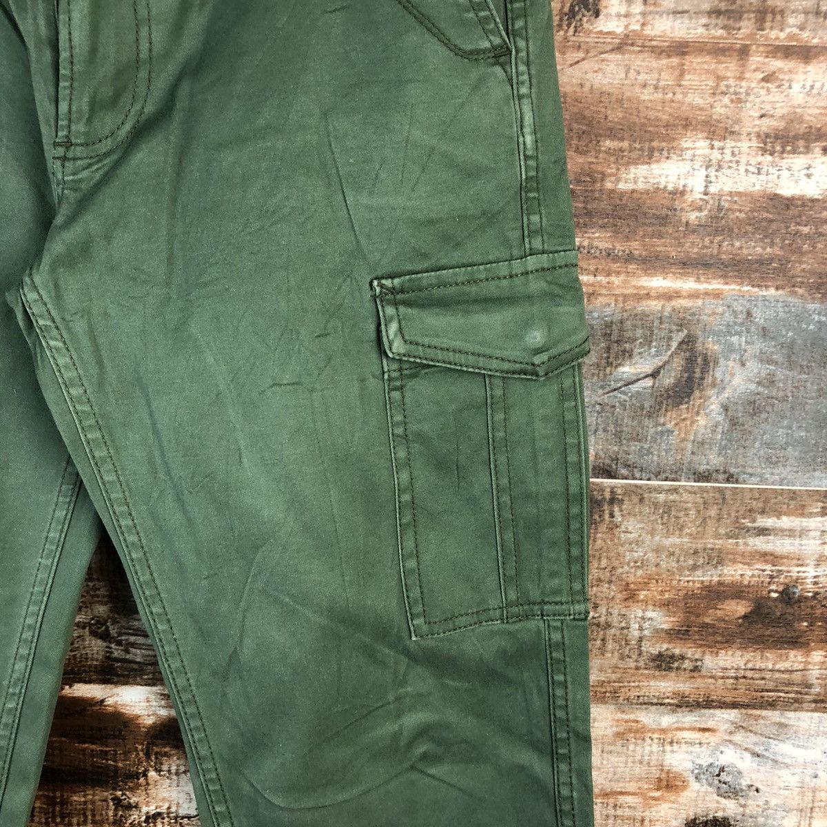 Japanese Brand DL Shuca Green Cargo Multipocket Pants #C648 Size US 27 - 10 Thumbnail