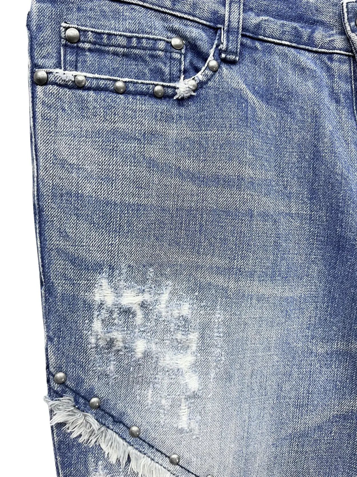 5351 POUR LES HOMMES × ABAHOUSE × Designer STEALS💥VINTAGE 5351 HOMMES Distressed Spliced Studded Flare Size US 31 - 12 Thumbnail