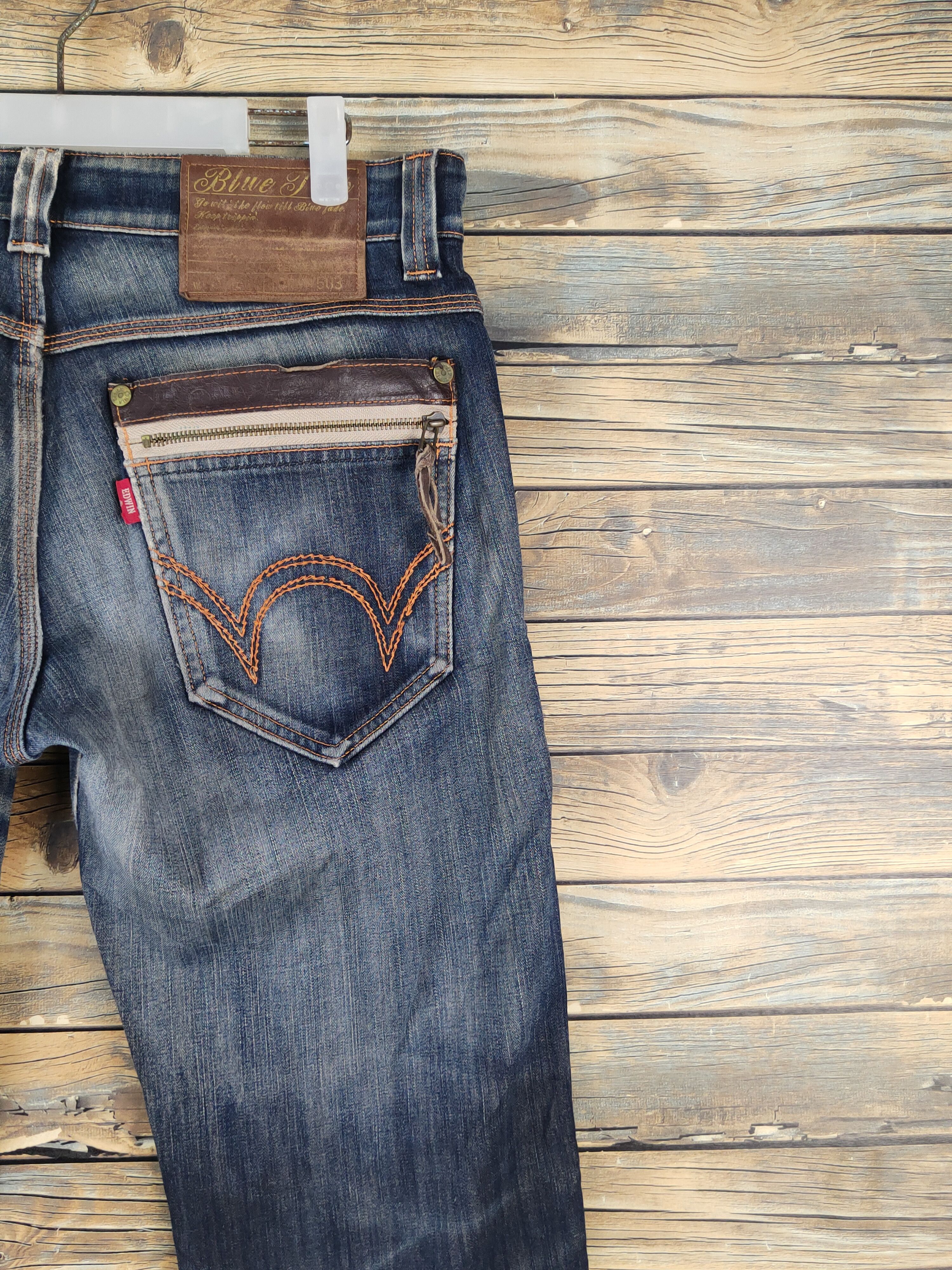 Edwin Edwin Dark Blue Distressed Ripped denim Jeans #W1412 Size US 33 - 12 Thumbnail