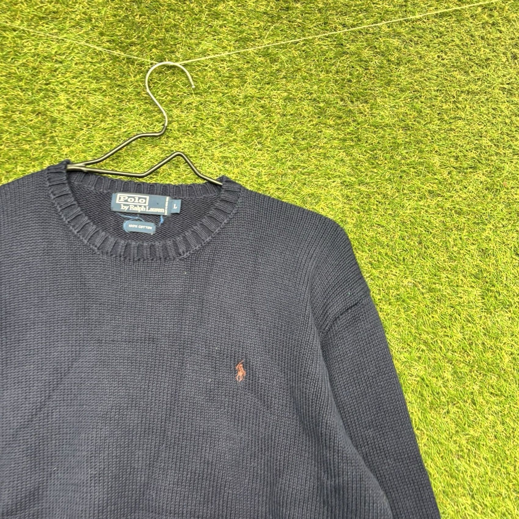 Polo Ralph Lauren Polo Ralph Lauren Sweater Mens Large Blue Lightweight Pima Cotton Red Pony Pullover Crew Neck Knit Solid Vintage: No Size US L / EU 52-54 / 3 - 2 Thumbnail