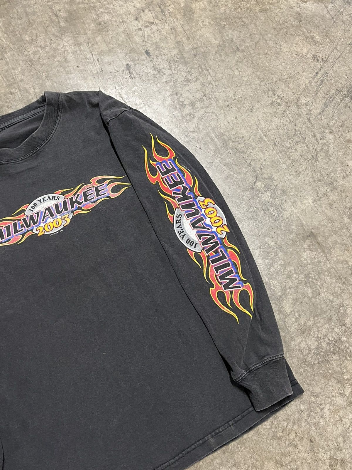 Harley Davidson × Vintage Y2k flame harley style biker longsleeve tee skater grunge Size US XL / EU 56 / 4 - 5 Thumbnail