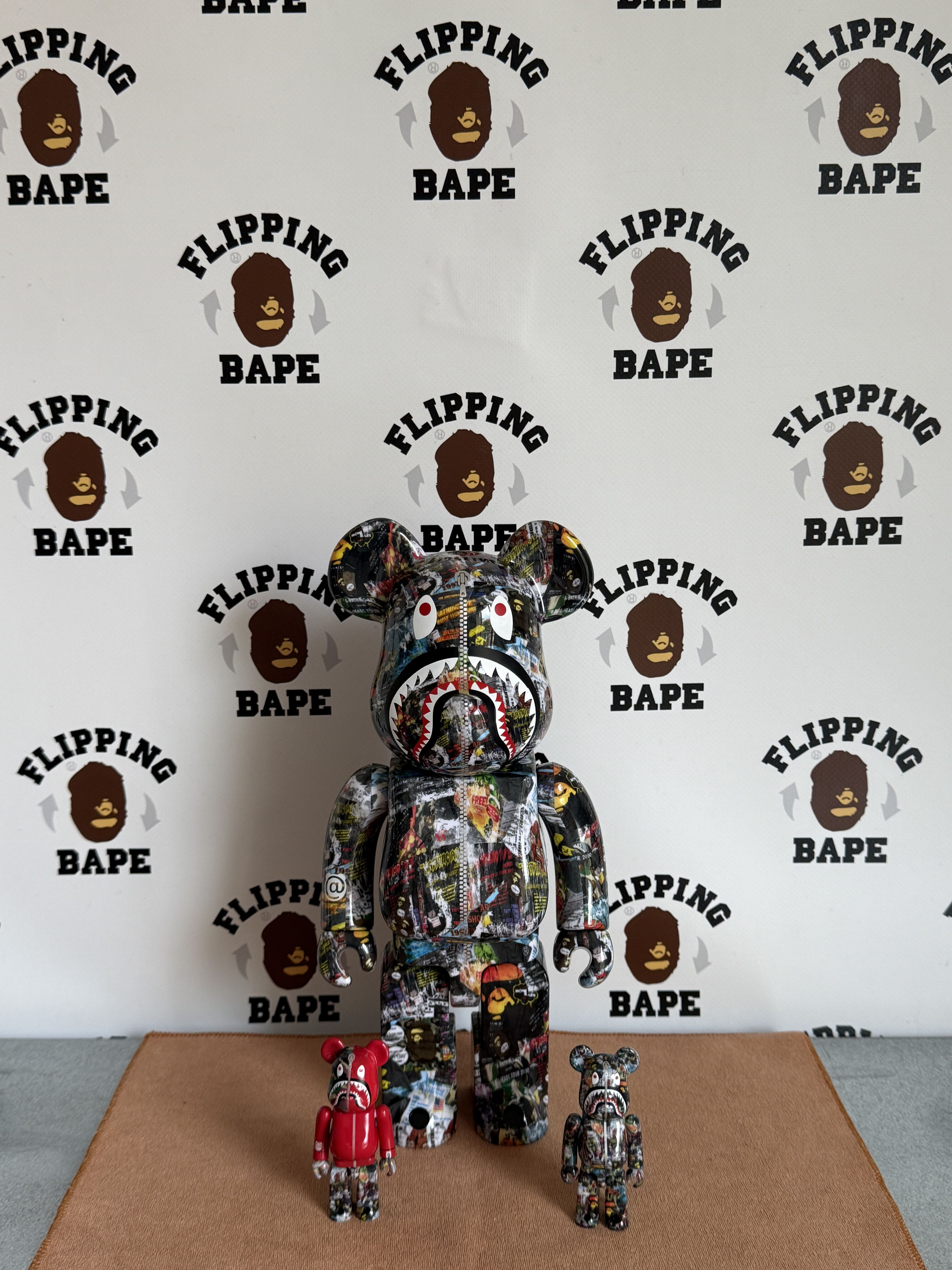 Bape BAPE X MEDICOM LEGACY CAMO SHARK BE@RBRICK 100%&400% Size ONE SIZE - 7 Thumbnail