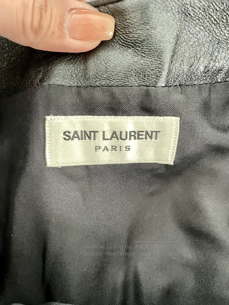 Saint Laurent Paris Saint Laurent Paris size XS High-waisted zipper leather sk Size 24" / US 00 / IT 34 - 4 Thumbnail