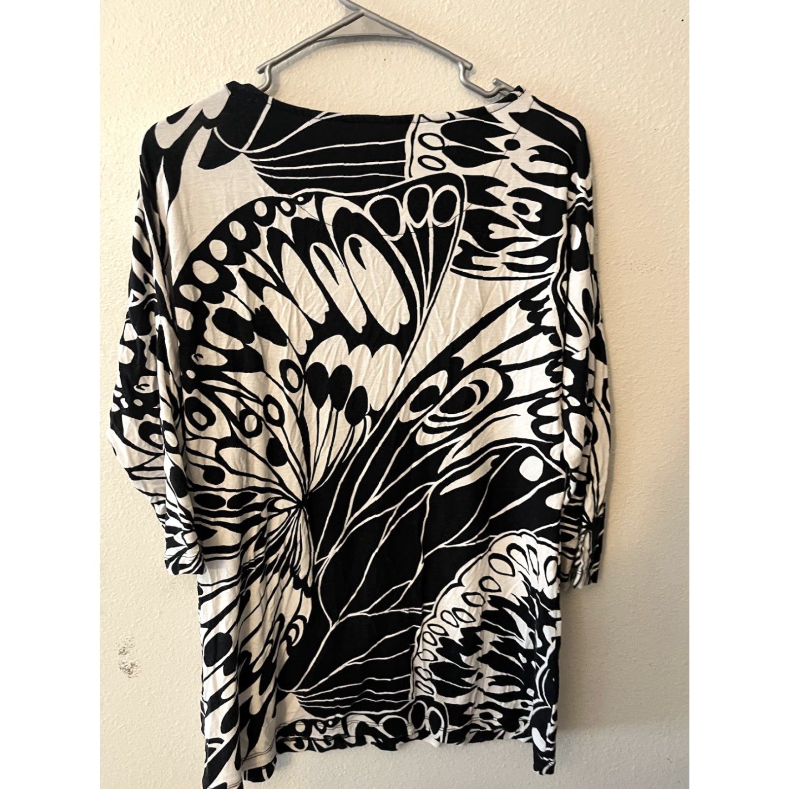 Vintage Additions Top 1 Black Butterfly Polyester Spandex Womens Size XS / US 0-2 / IT 36-38 - 2 Thumbnail