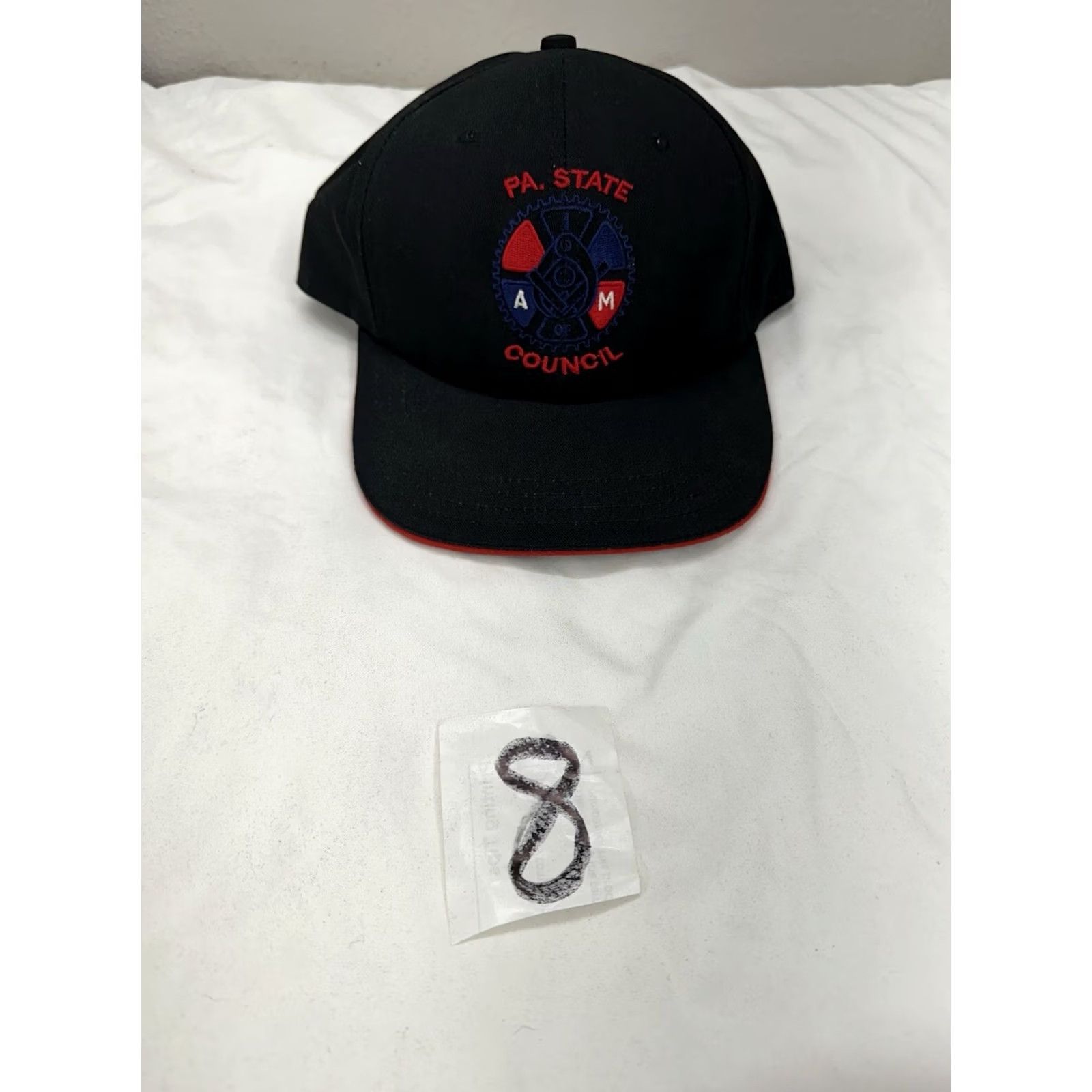 Vintage UnionMade Union Wear Snapback Hat Black Red Logo PA State Council Mechanics and Aerospace Mens 90s USA Vintage Adjustable One Size Black Size ONE SIZE - 8 Thumbnail