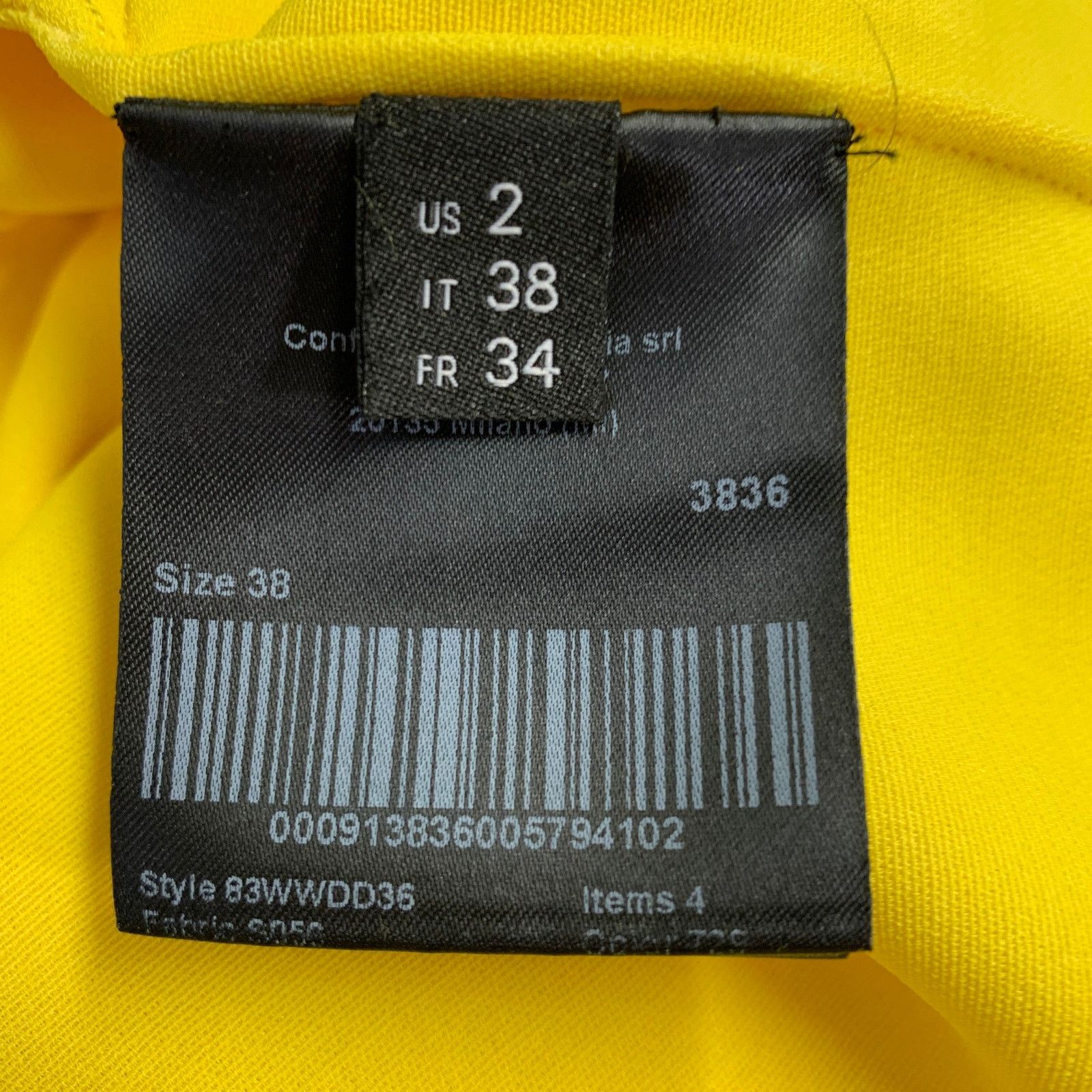 Calvin Klein 205W39NYC 205W39NYC Size 2 Yellow Silk Wool Layered Poncho Dress Size XS / US 0-2 / IT 36-38 - 8 Thumbnail