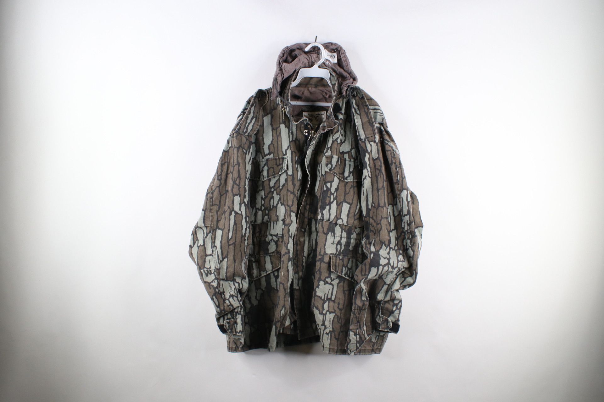 Image of Vintage 80's Streetwear Camouflage Hooded Field Jacket, Men's (Size XL)