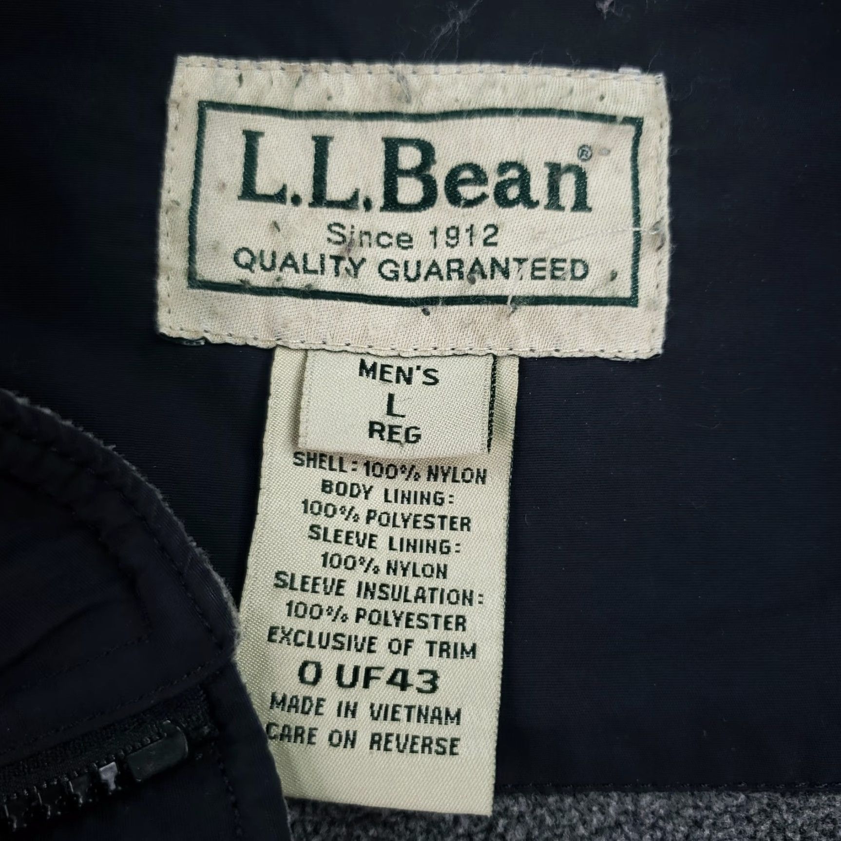 Vintage LL Bean Fleece Lined Mens Navy Blue Full Zip Long Sleeve Mock Neck Jacket Large Size US L / EU 52-54 / 3 - 6 Thumbnail