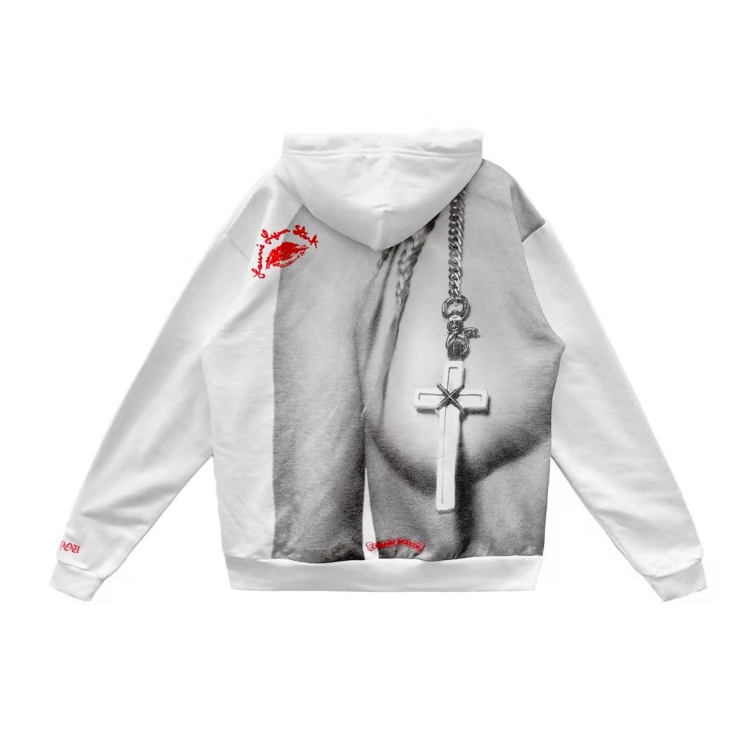 Chrome Hearts Chrome Hearts LLS “Love You” Portrait Red Letter Hoodie Size S / US 4 / IT 40 - 1 Thumbnail