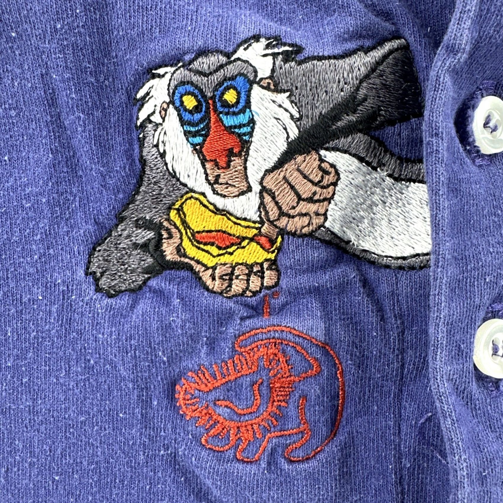 Vintage VINTAGE Disney Originals Long Sleeve Henley Shirt Mens Large Purple Rafiki USA 90s Size US L / EU 52-54 / 3 - 7 Thumbnail