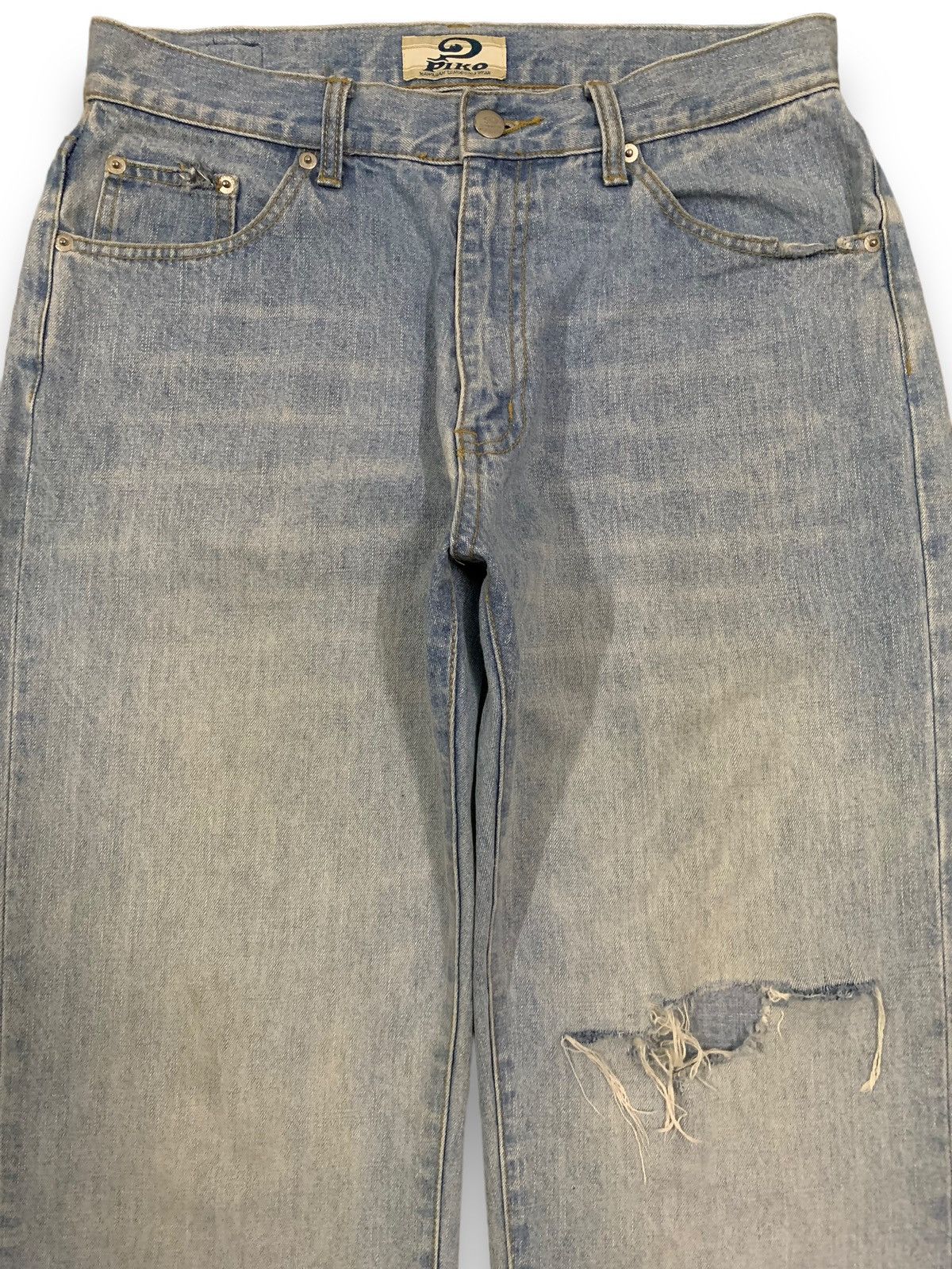 JNCO Vintage Japanese Brand Piko Hawaiian Baggy Distressed Jeans Size US 31 - 3 Thumbnail