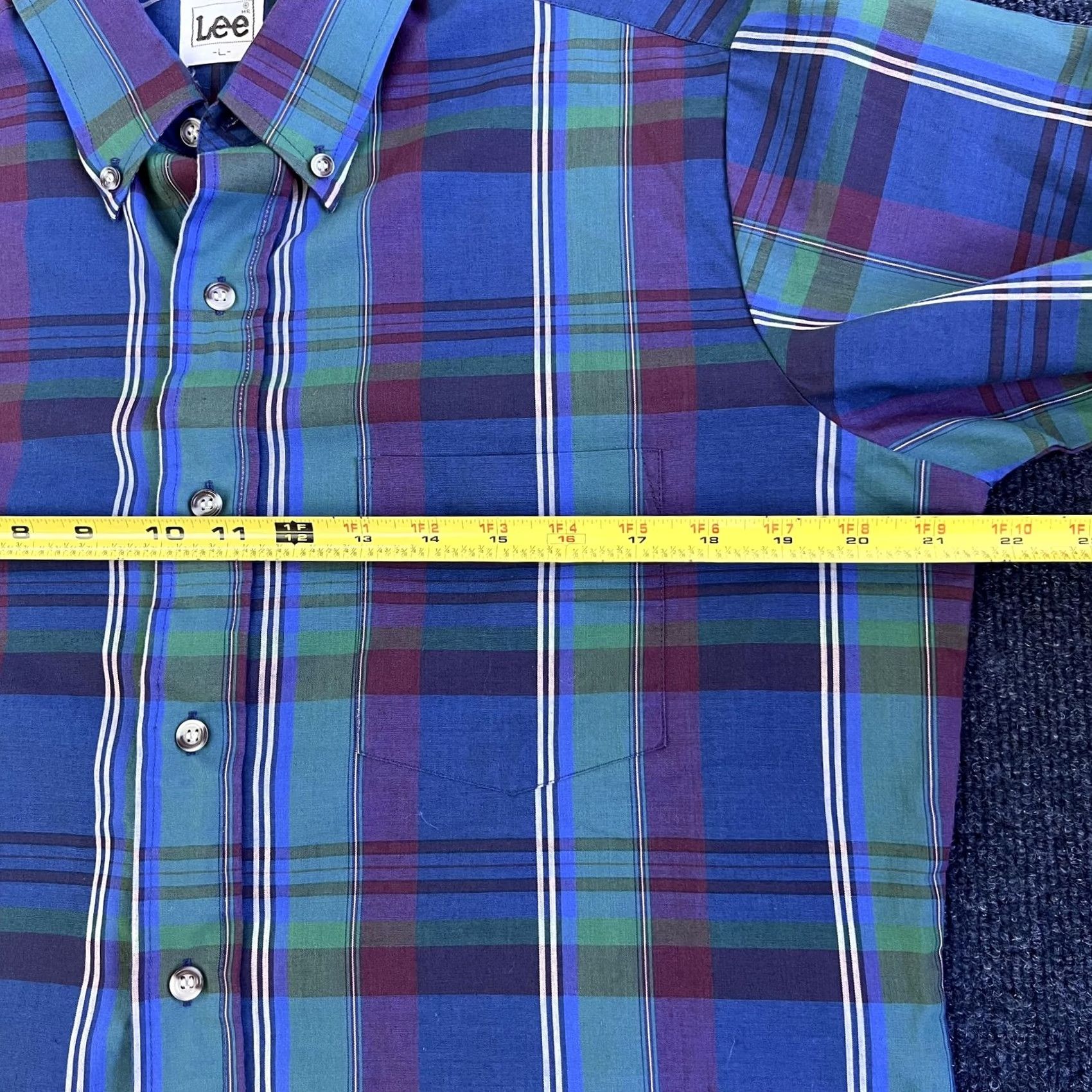 Lee VINTAGE Lee Shirt Mens Large Blue Plaid Long Sleeve Button Down Casual Size US L / EU 52-54 / 3 - 4 Thumbnail