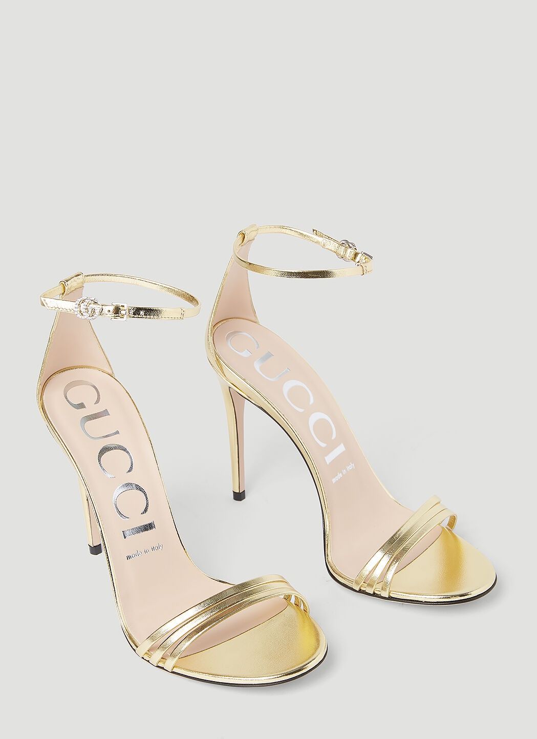Gucci o1s1wg110125 Heeled Sandals With Double G in Gold Size US 10 / IT 40 - 2 Thumbnail