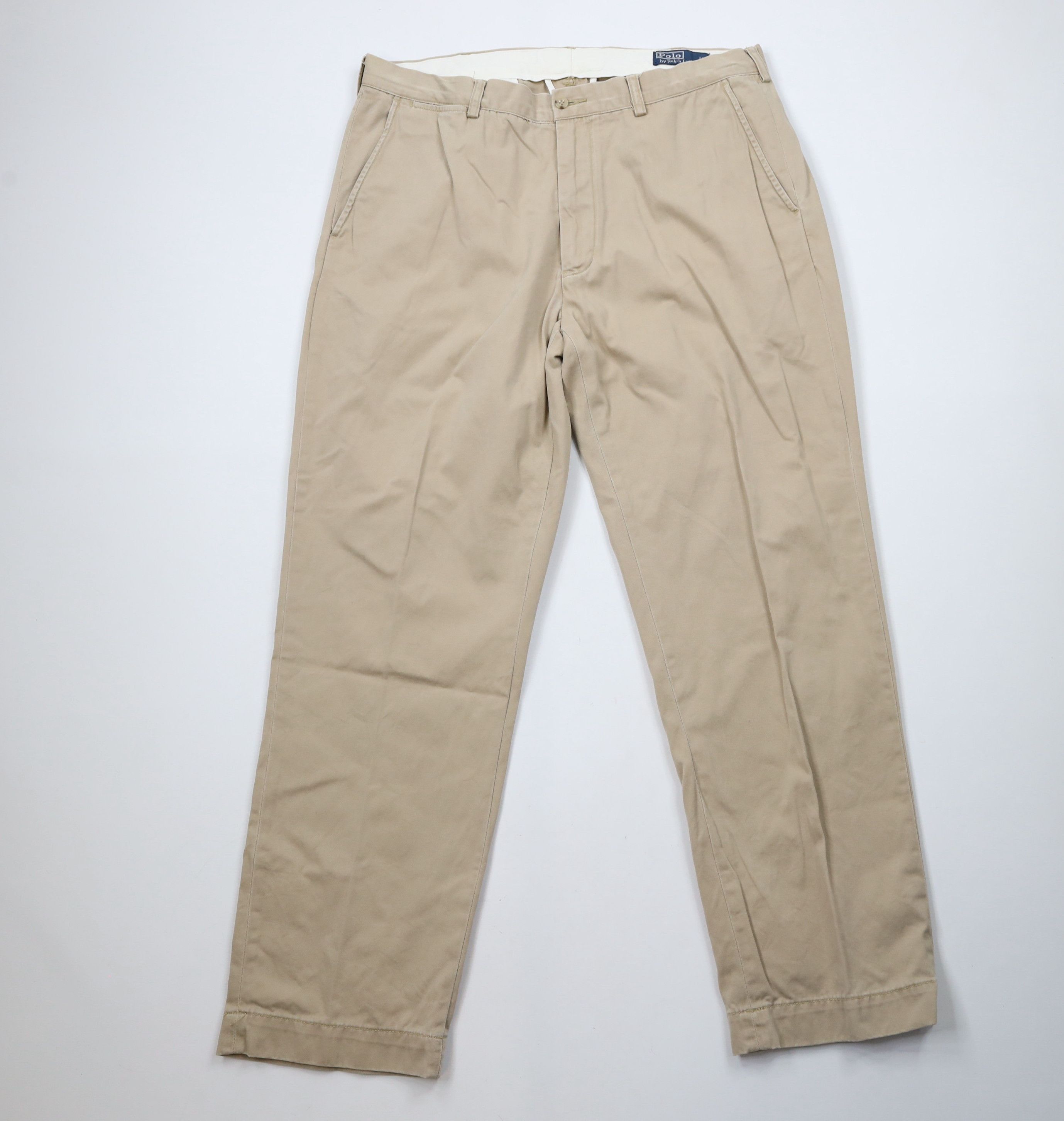 Ralph Lauren × Vintage Vintage 90s Ralph Lauren Wide Leg Chino Pants Khaki Cotton Size US 38 / EU 54 - 1 Thumbnail