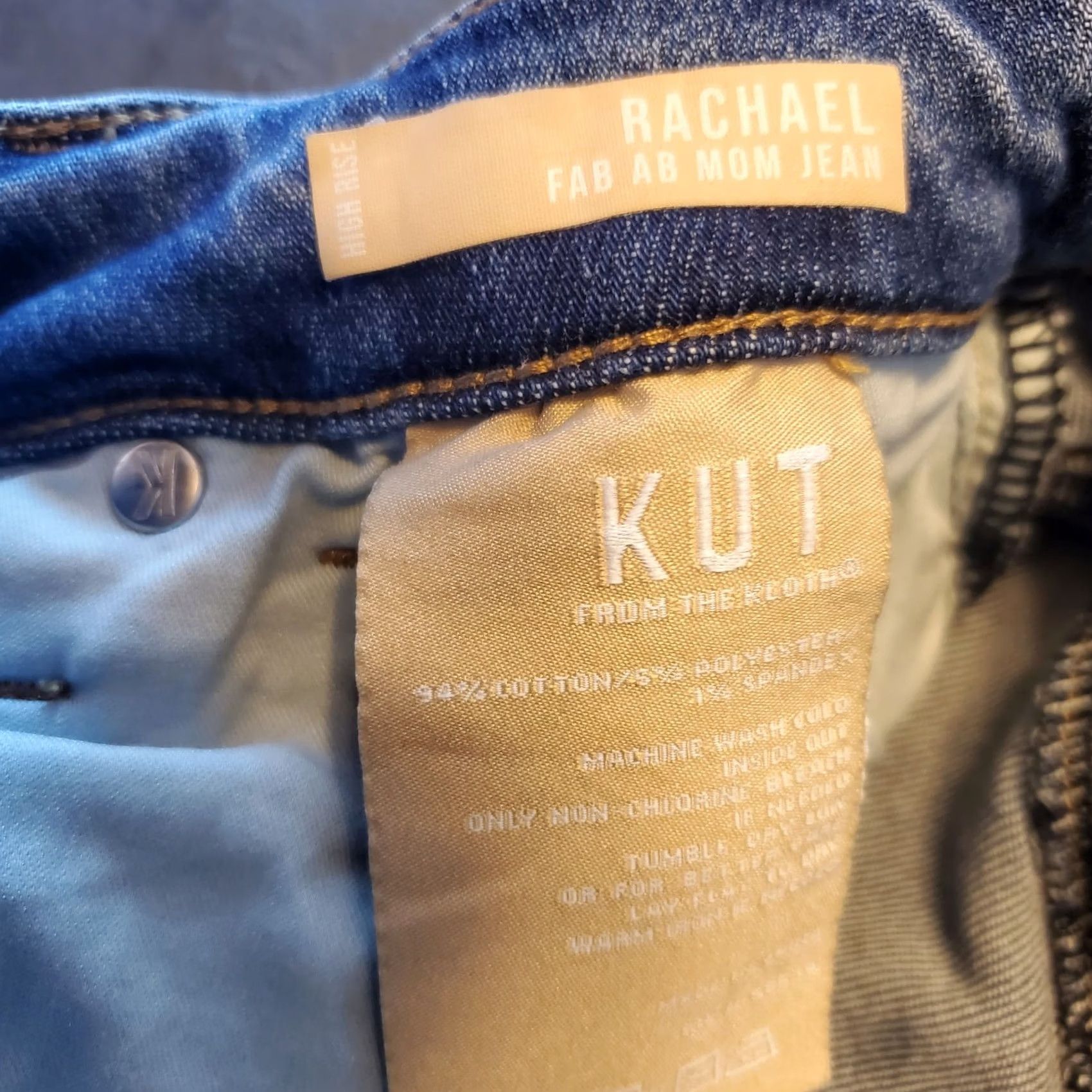 Vintage KUT From The Kloth Rachael Fab Ab Mom Jeans High Rise Ankle Crop Sz 4 Size 27" / US 4 / IT 40 - 7 Thumbnail