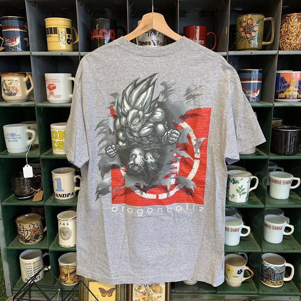 image of Crazy Vintage 2000S Y2K Dragon Ball Z Anime Graphic Tshirt in Grey, Men's (Size Large)