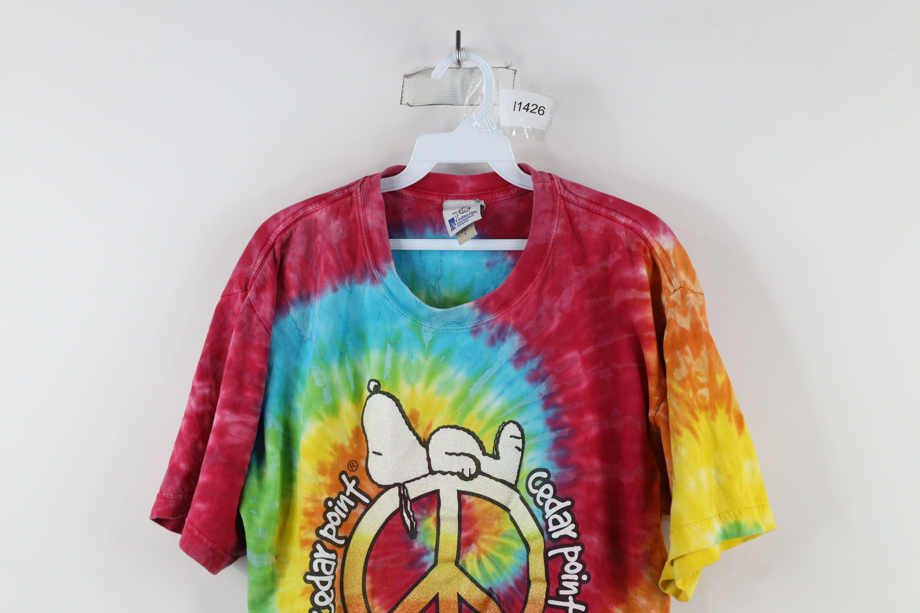 Vintage Vintage Snoopy Peanuts Rainbow Tie Dye Cedar Point T-Shirt Size US L / EU 52-54 / 3 - 2 Thumbnail