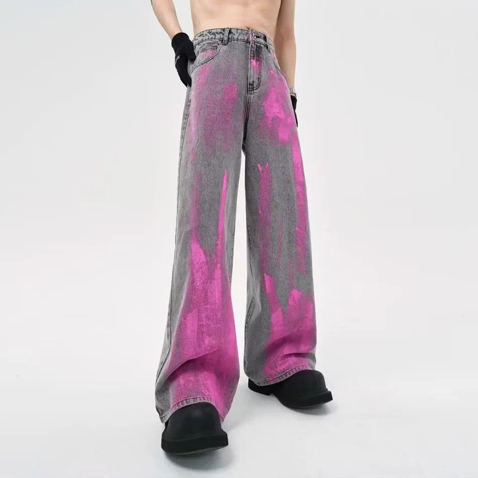 Japanese Brand Retro Graffiti Printed Jeans Size US 32 / EU 48 - 4 Thumbnail