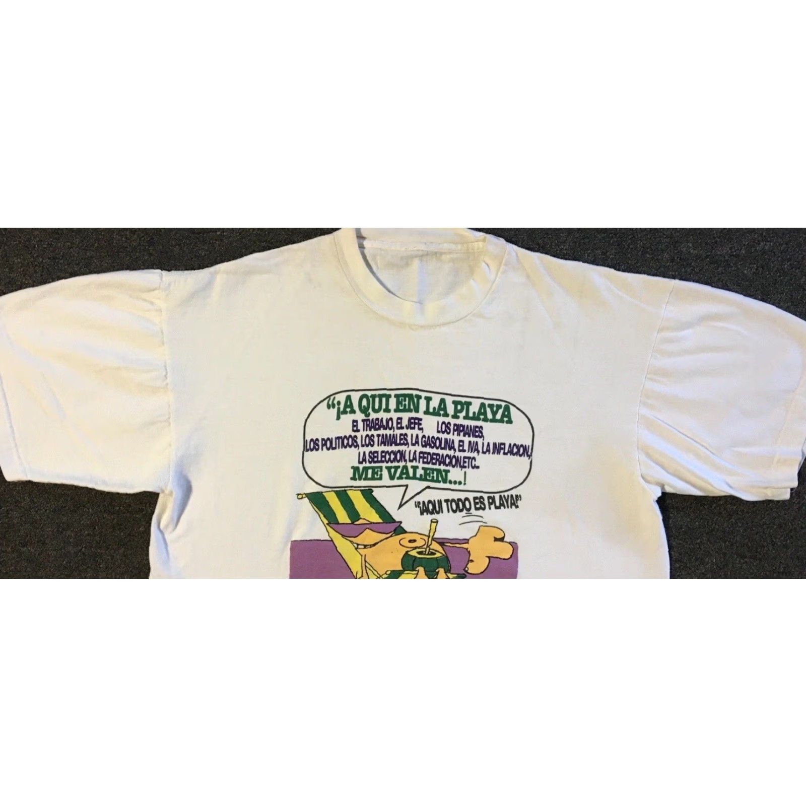 Vintage Vtg 90s El Salvador Faded Funny Beach Shirt S Boxy Surf Beer Bar Grunge 80s Mens T-Shirt White Pattern: Striped Size US S / EU 44-46 / 1 - 7 Thumbnail