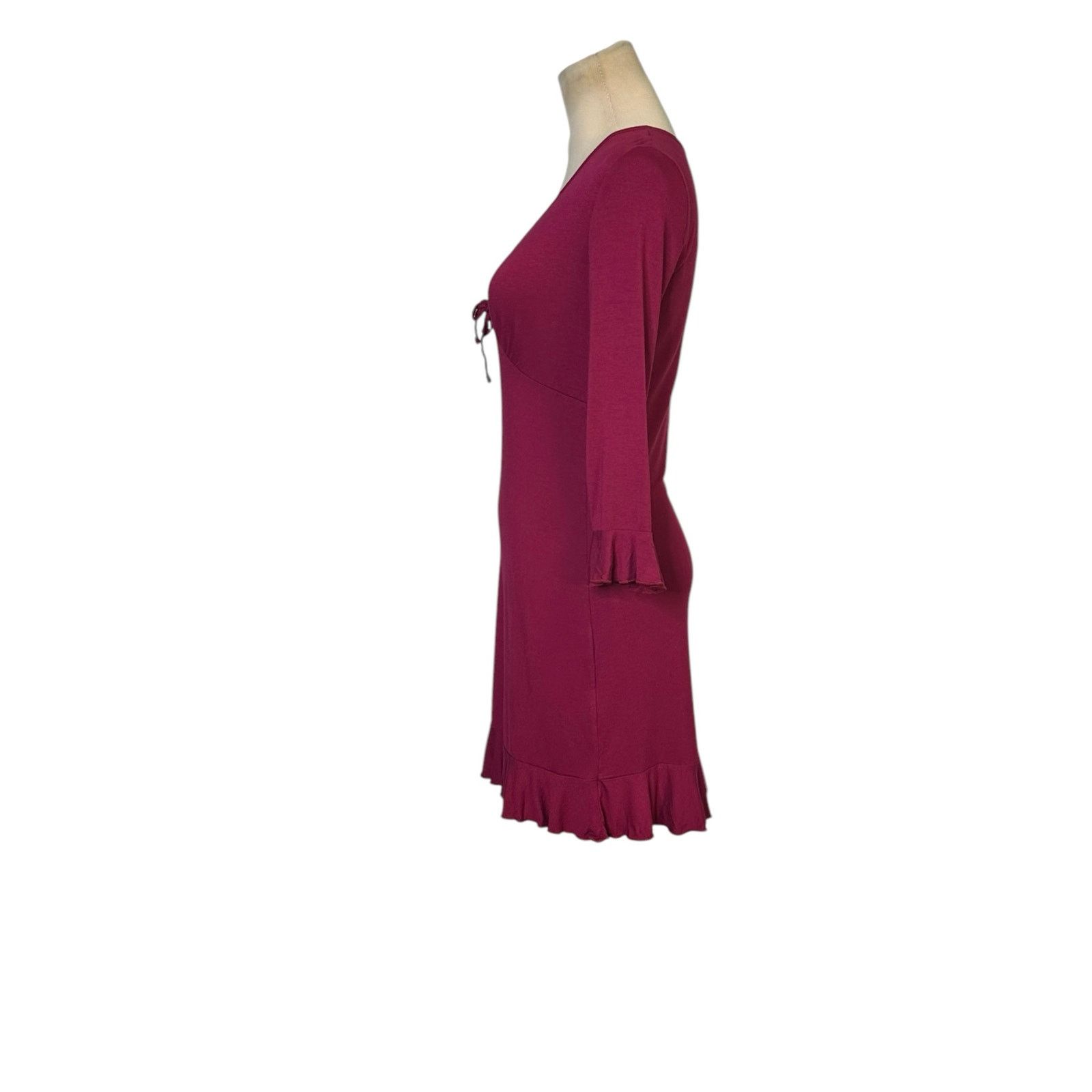 Urban Outfitters Urban Outfitters Grace Burgundy Ruffle Mini Dress size Small Size S / US 4 / IT 40 - 12 Thumbnail