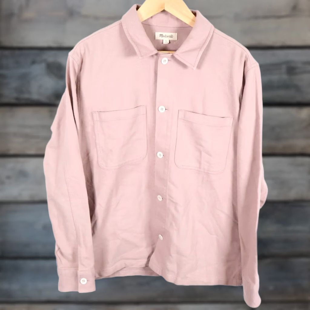 Madewell Madewell Boxy Shirt Jacket Mens Large Dusty Pink Heavyweight Shacket ND716 Shirt Jacket Size US L / EU 52-54 / 3 - 1 Thumbnail