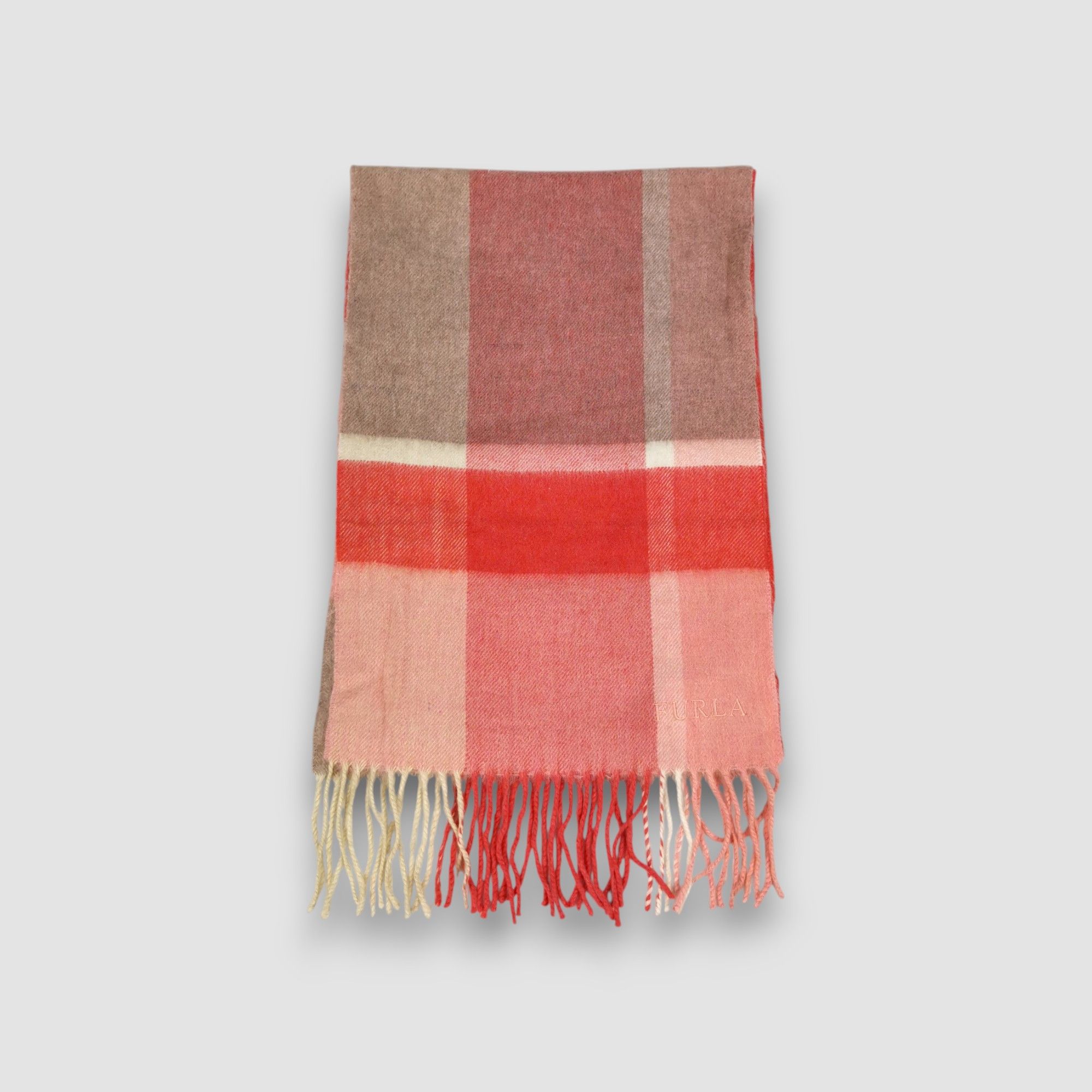 Furla Vintage Furla Cashmere Scarf Checked Muffler Winter Scarves Size ONE SIZE - 2 Thumbnail