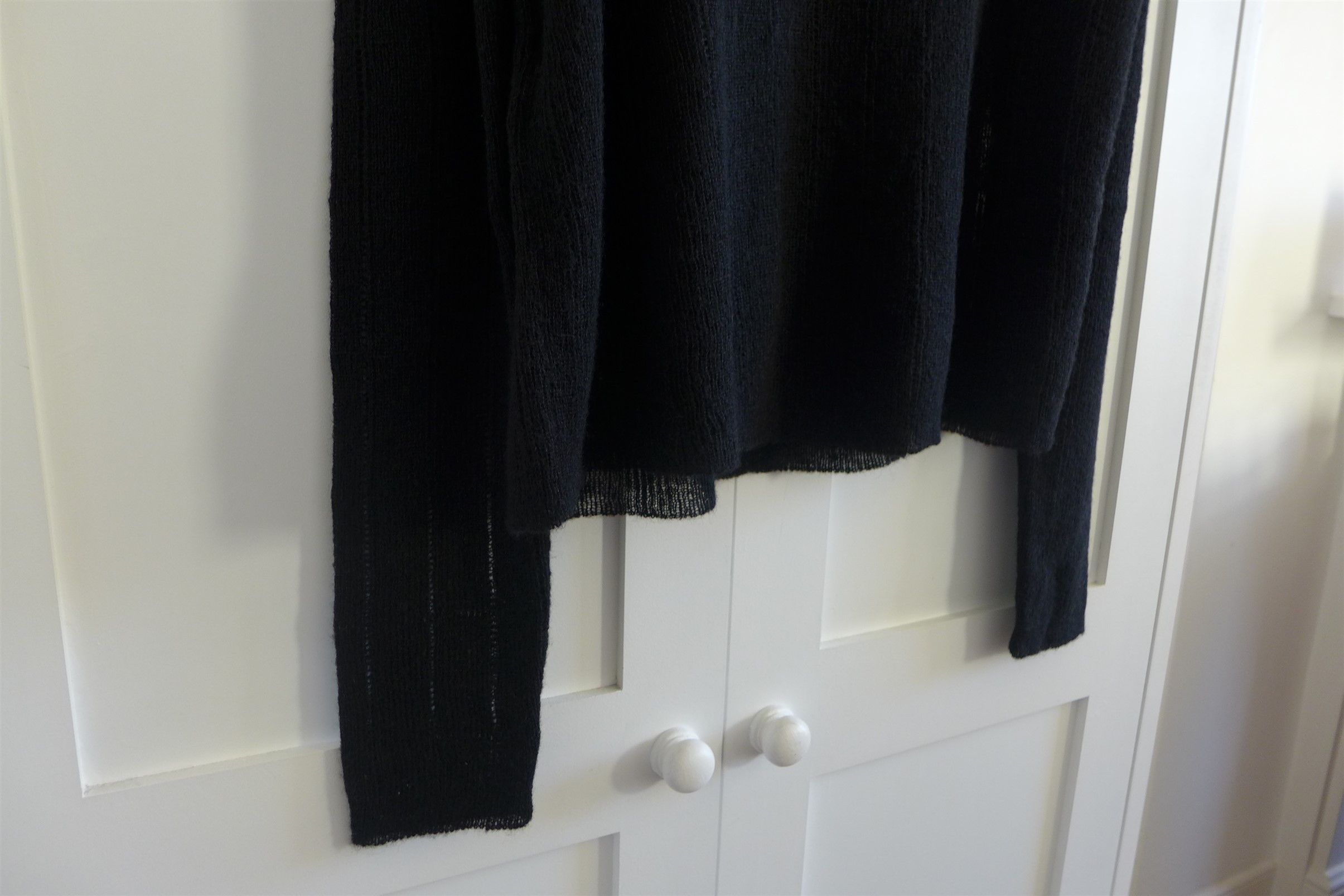 Saint Laurent Paris Saint Laurent Openwork Knit Sweater -- Black Alpaca Size US L / EU 52-54 / 3 - 9 Thumbnail