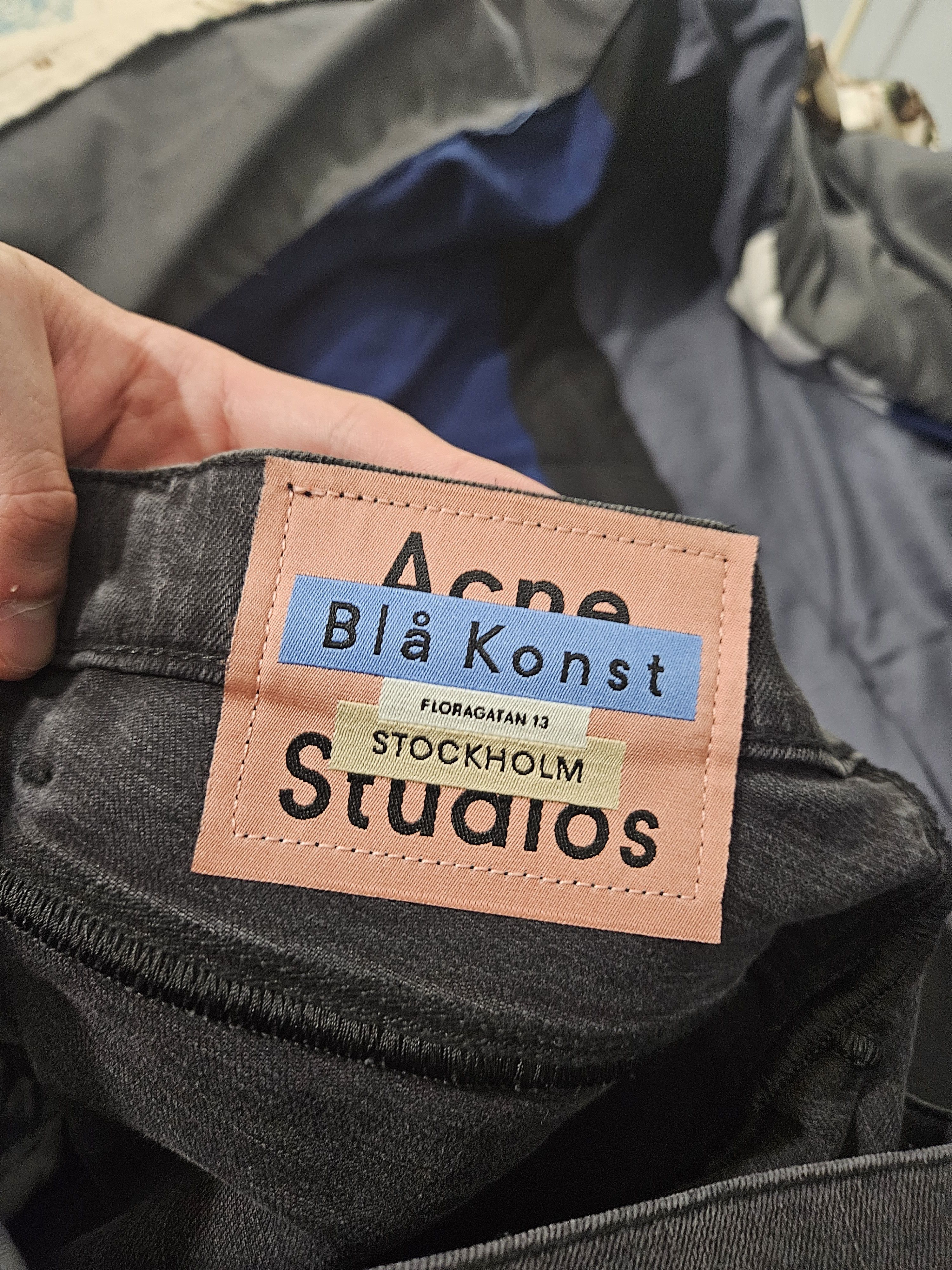 Acne Studios Blå Konst Max Used Blk Back Patch Denim Jeans Size US 28 / EU 44 - 9 Thumbnail