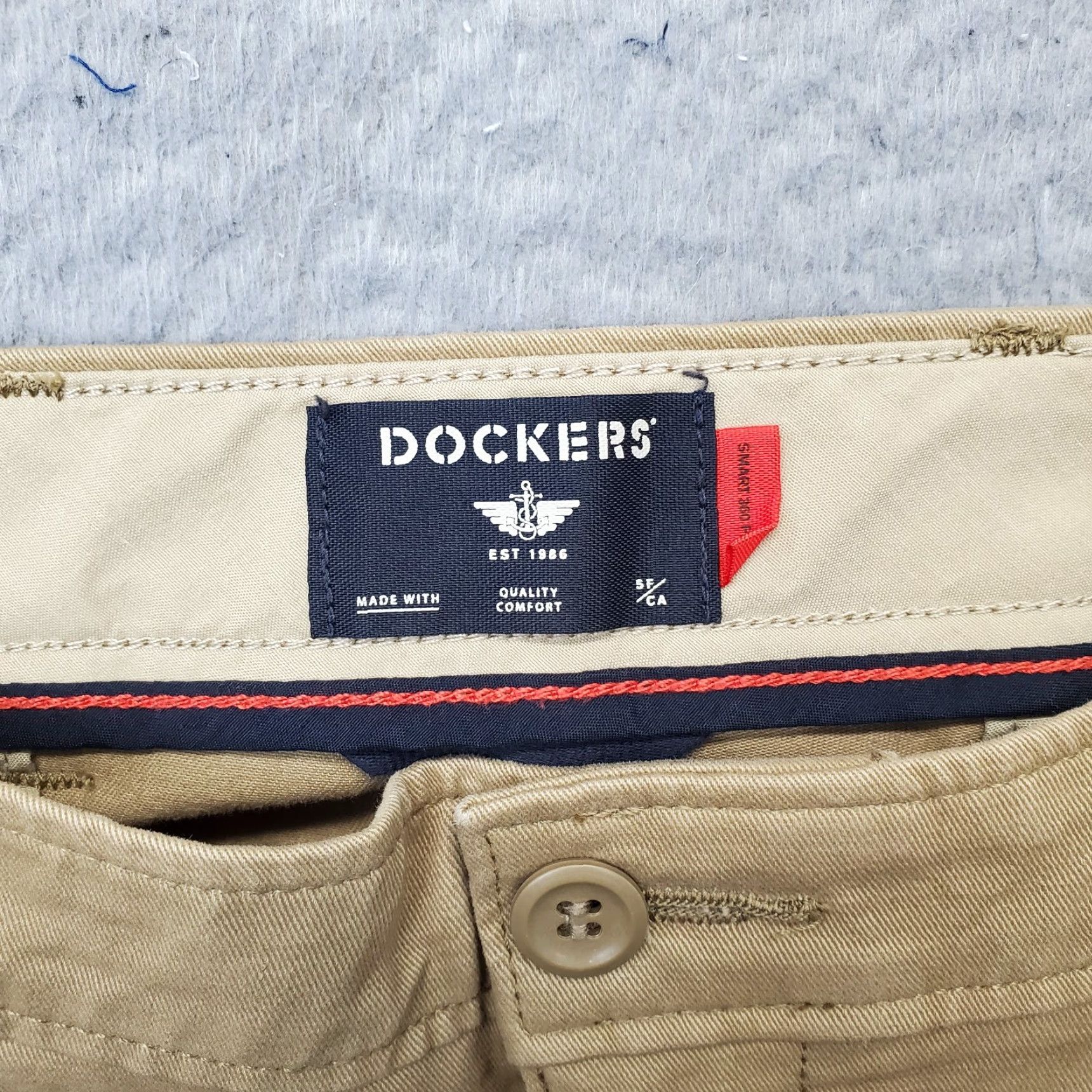 Dockers DOCKERS Mens Chino Pants 34 Tan 360 Flex Comfort Straight Leg Vintage: No Size US 34 / EU 50 - 7 Thumbnail