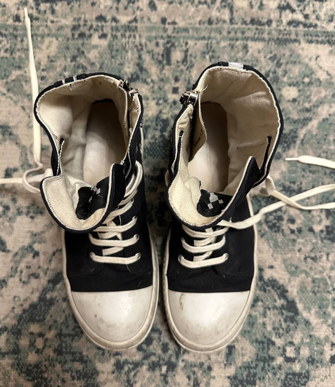 Rick Owens Drkshdw Rick Owens DRKSHDW Canvas Ramones High Tops Size US 9 / EU 42 - 2 Thumbnail