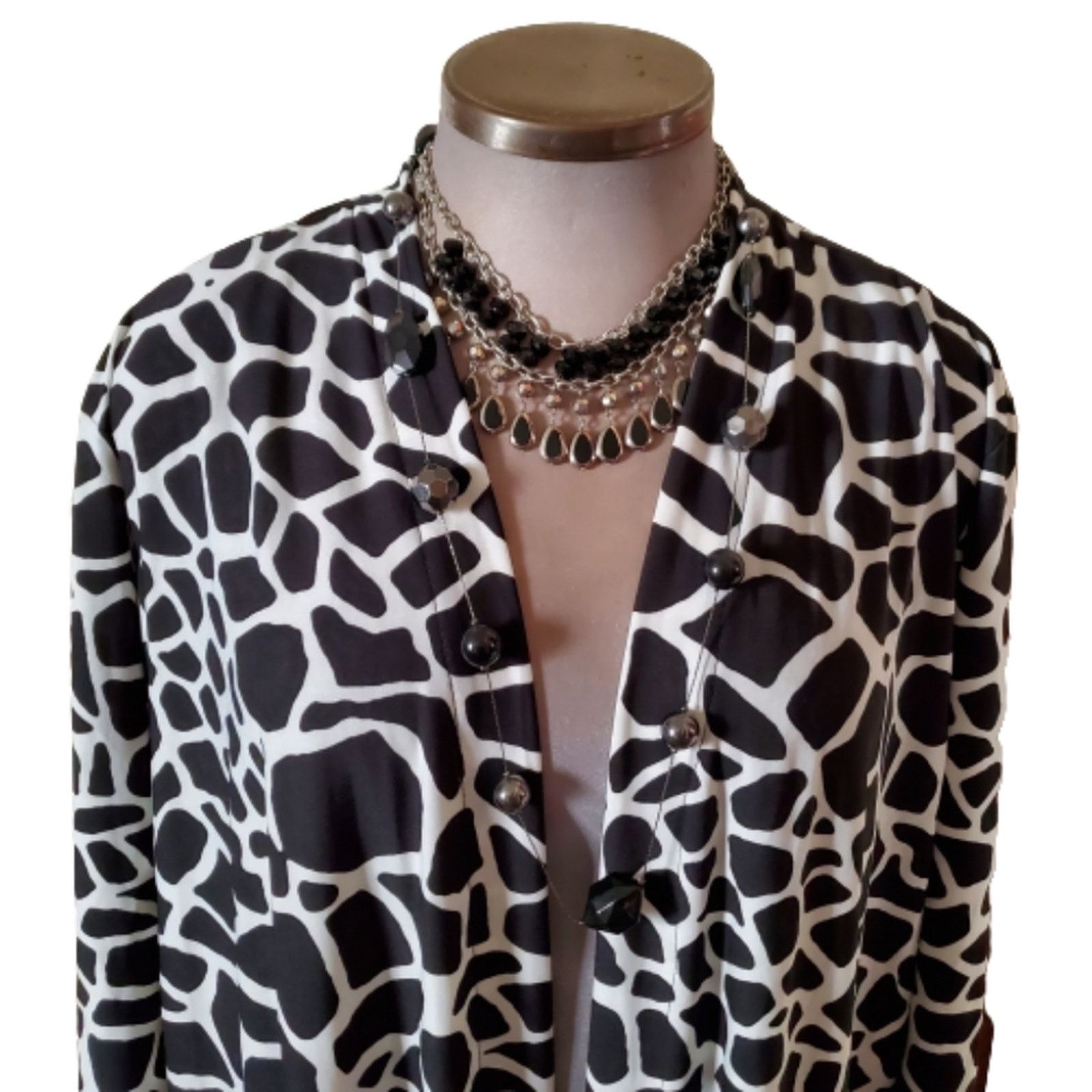 Other STATEMENT MAKING ☆ B&W GIRAFFE PRINT DUSTER 6x ☆ NWT Size 4XL / US 24-26 - 3 Thumbnail