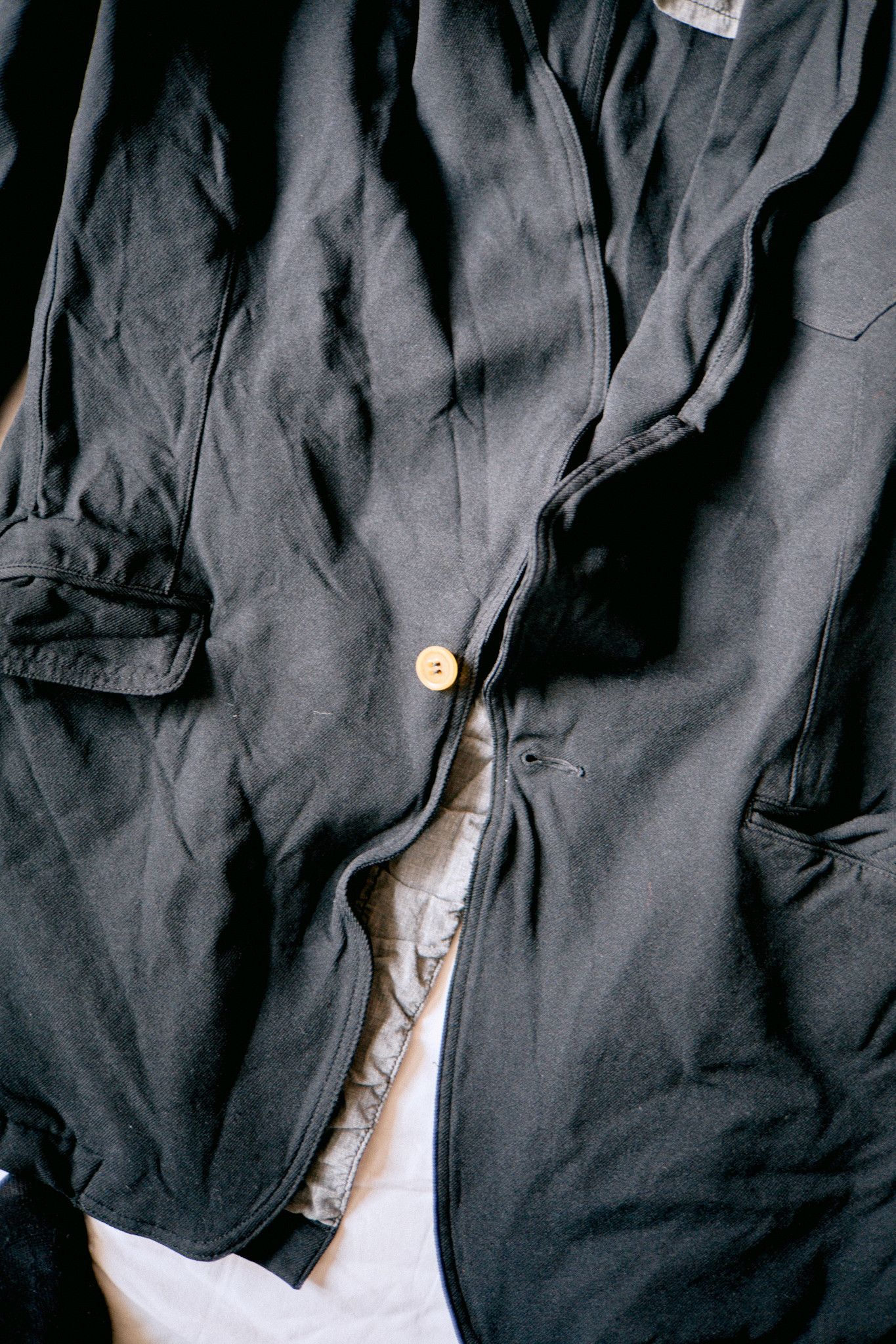 Comme des Garcons Boiled Polyester wrinkled blazer L black Size 50R - 2 Thumbnail