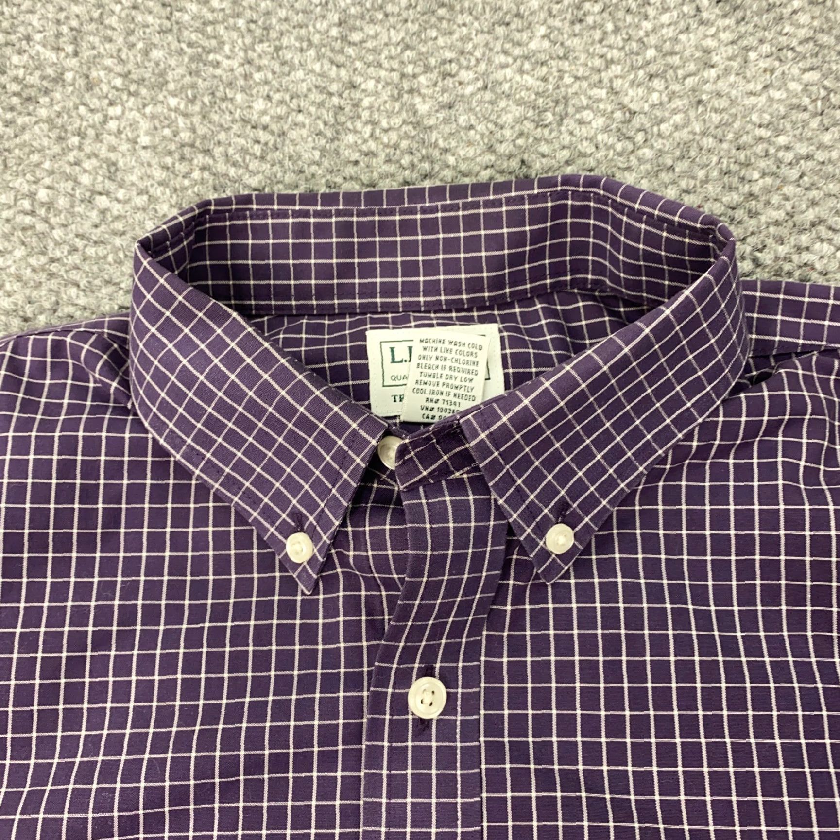 Vintage L.L. Bean Button-Up Shirt Mens Medium Purple Check Long Sleeve Casual Outdoor Size US M / EU 48-50 / 2 - 2 Thumbnail