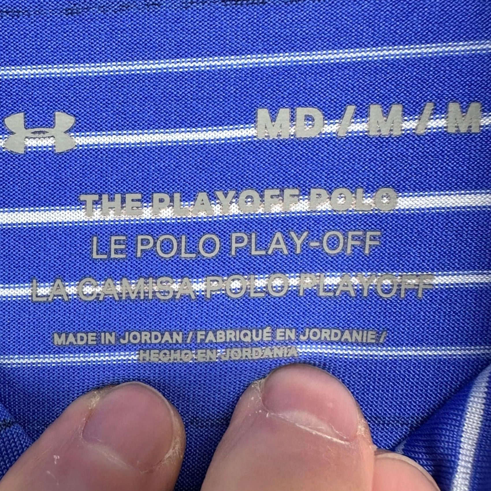 Under Armour Under Armour The Playoff Polo Shirt Mens Medium Blue Stripes Golf Stretch Rugby Short Sleeve Collared Breathable Size US M / EU 48-50 / 2 - 4 Thumbnail