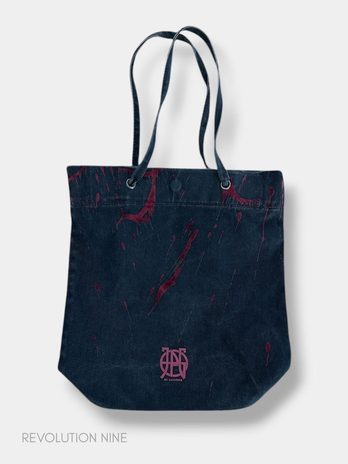 Jean Paul Gaultier FW98 velvet blood drip vampire tote bag