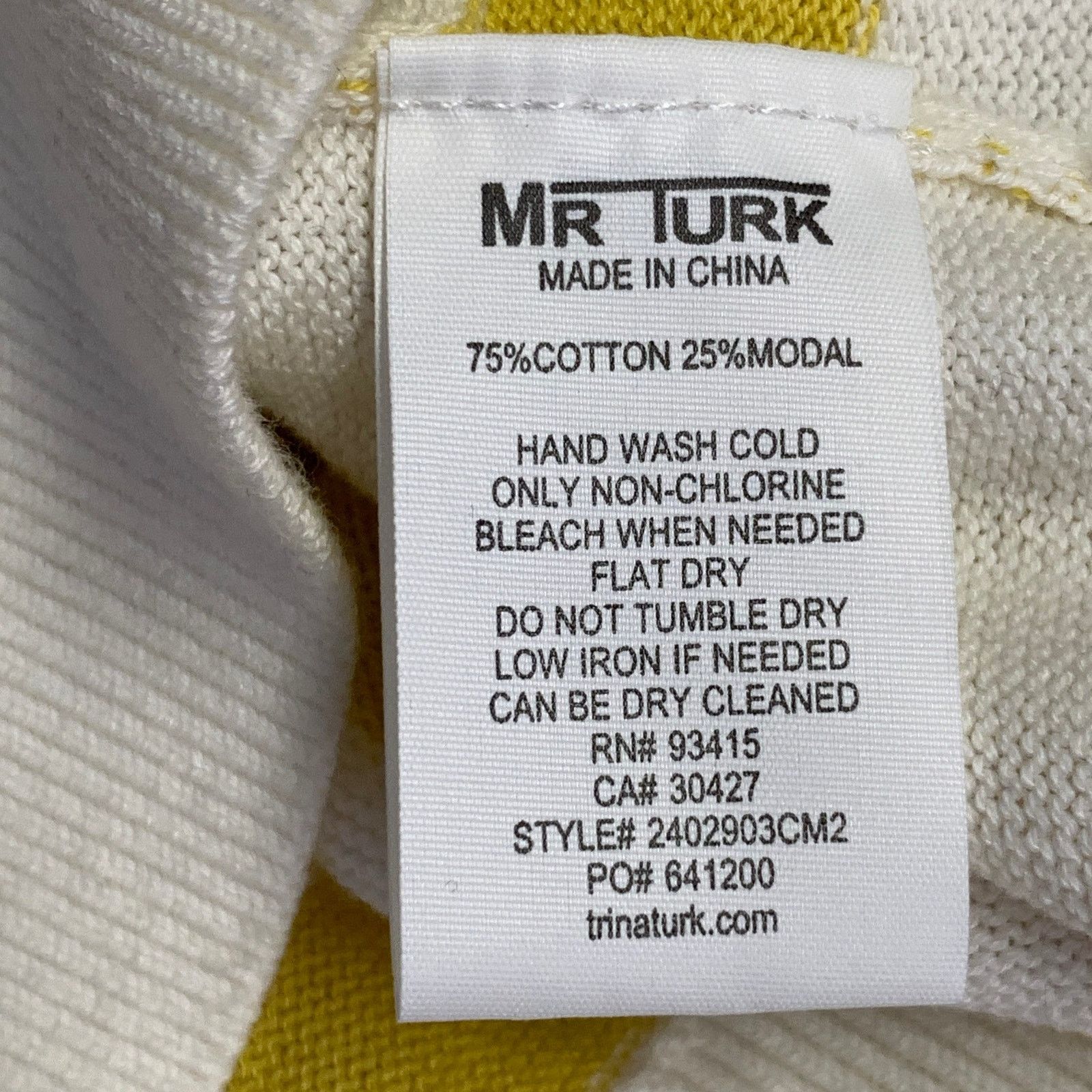 Mr Turk Yellow White Pink Flamingo Stripe Cotton Crew Neck Pullover Size US L / EU 52-54 / 3 - 6 Thumbnail