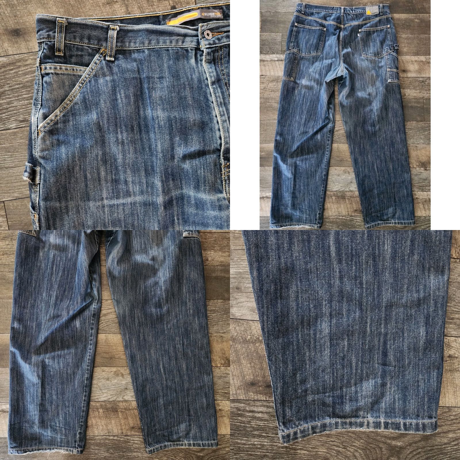 Levi's VINTAGE Levis Silvertab Jeans Carpenter Baggy Denim 42x38 Mens Tall 5-Pocket Design Blue Size US 42 / EU 58 - 8 Thumbnail